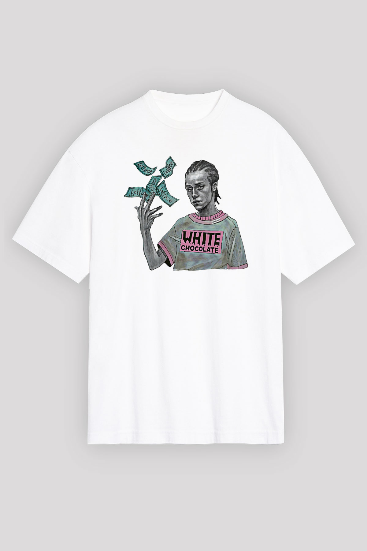 Shameless Baskılı Beyaz Unisex Oversize Tişört - Tshirt
