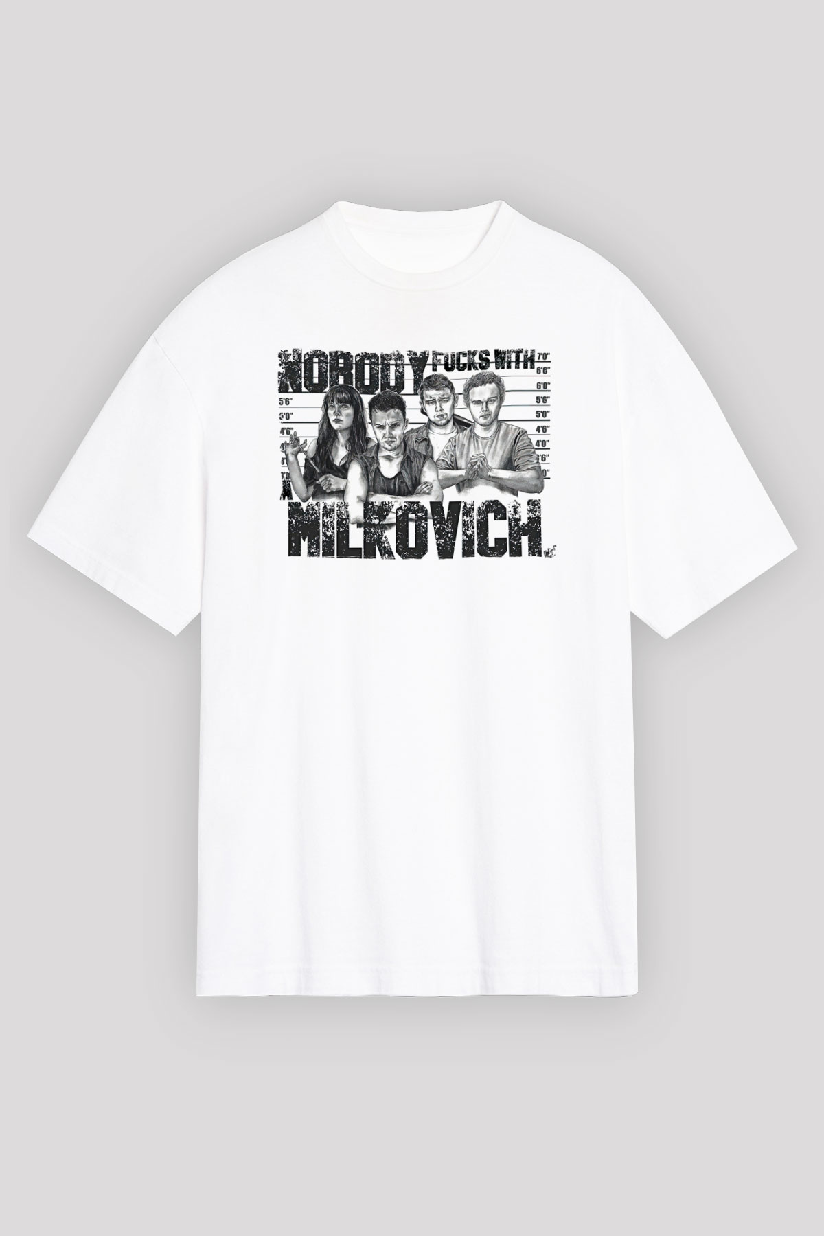 Shameless Baskılı Beyaz Unisex Oversize Tişört - Tshirt