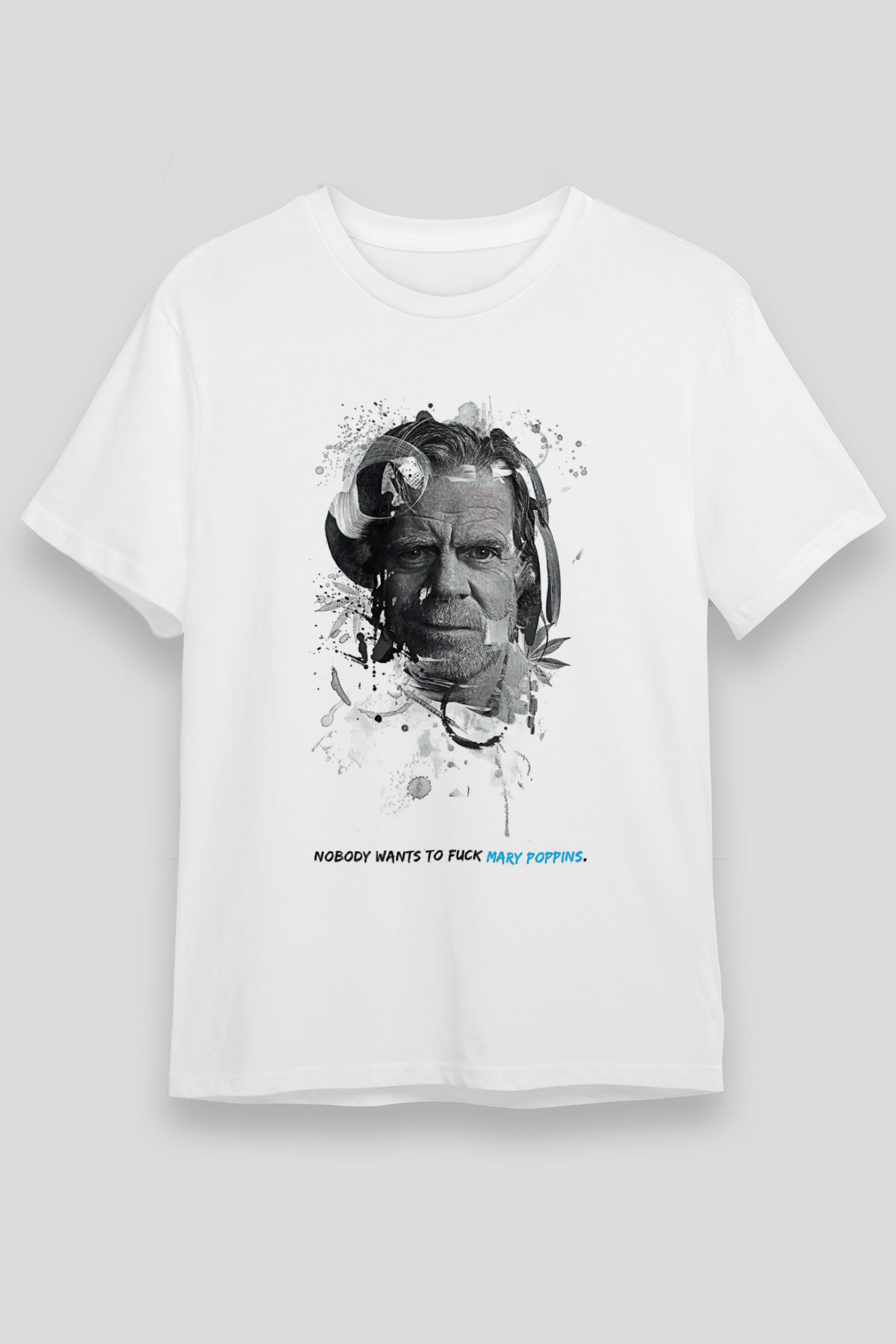 Shameless Unisex Baskılı Beyaz Tişört - Tshirt