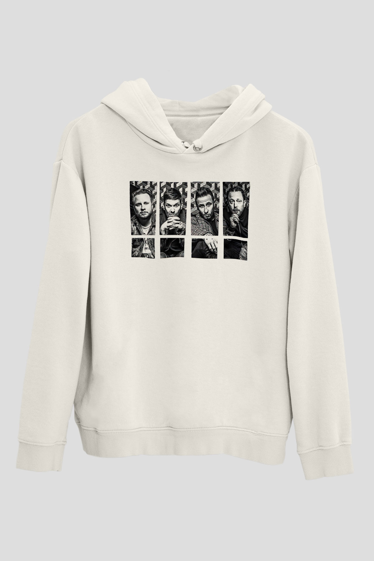 Shamrain Baskılı Unisex Siyah Kapüşonlu Sweatshirt