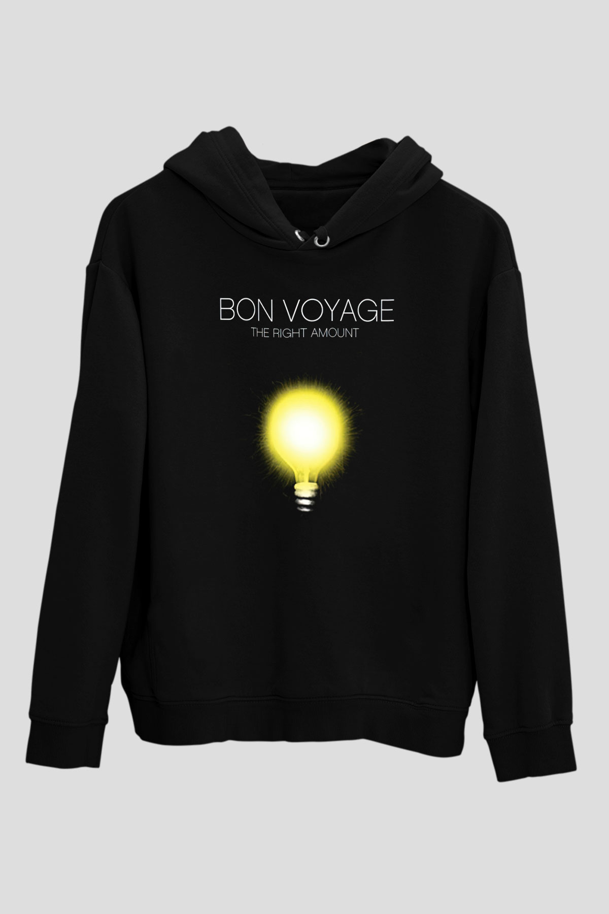 Shamrain Baskılı Unisex Siyah Kapüşonlu Sweatshirt
