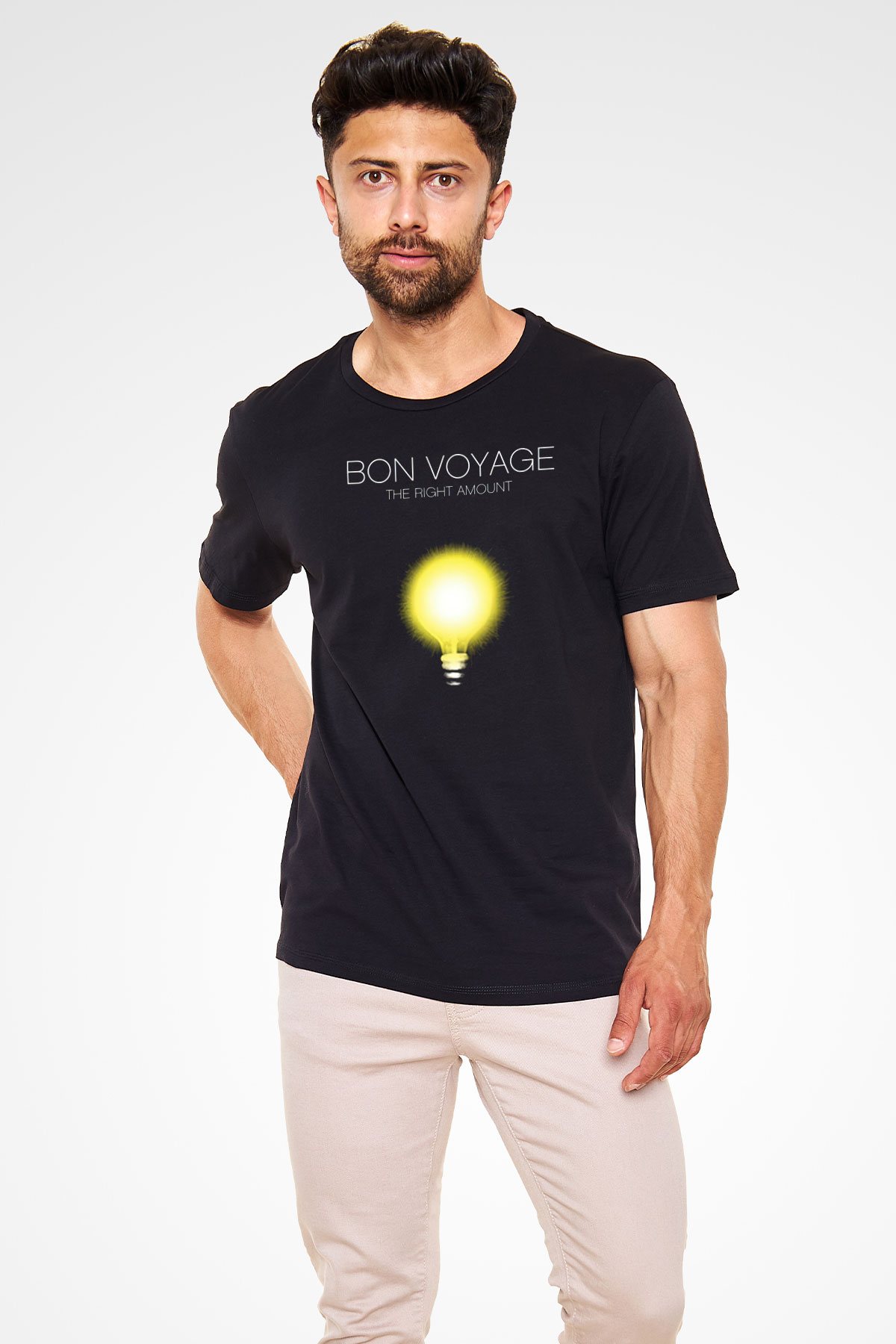 Shamrain Baskılı Unisex Siyah Tişört - Tshirt