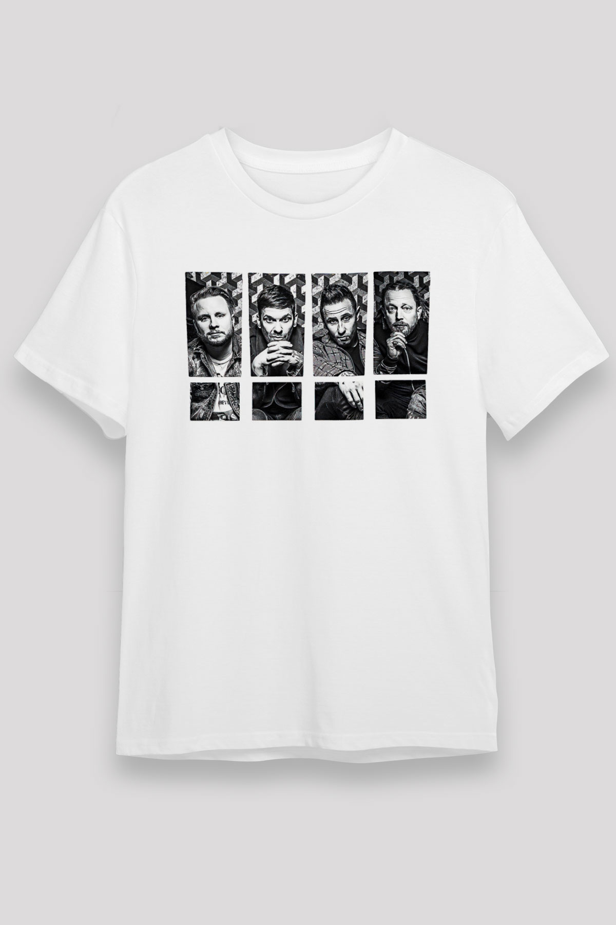 Shamrain Baskılı Unisex Siyah Tişört - Tshirt