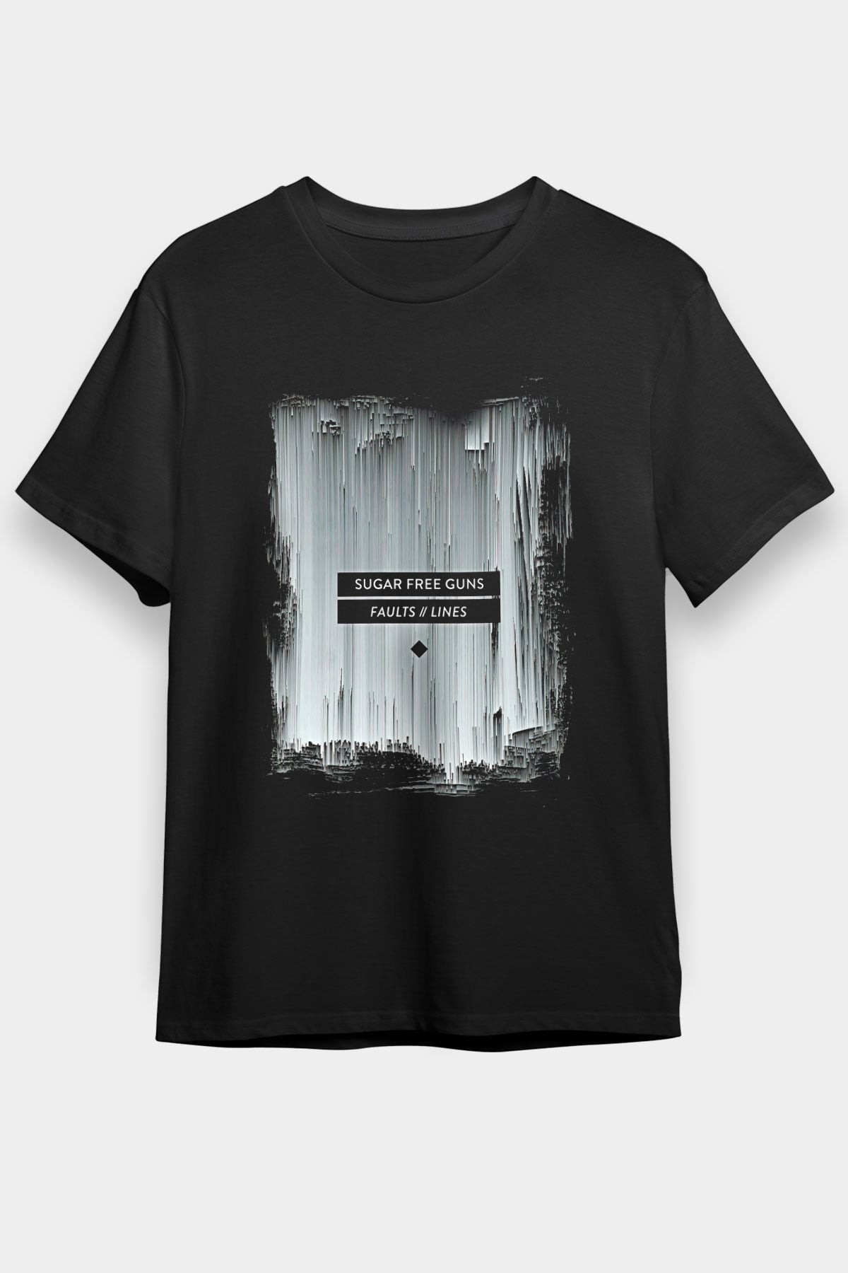 Shamrain Baskılı Unisex Siyah Tişört - Tshirt