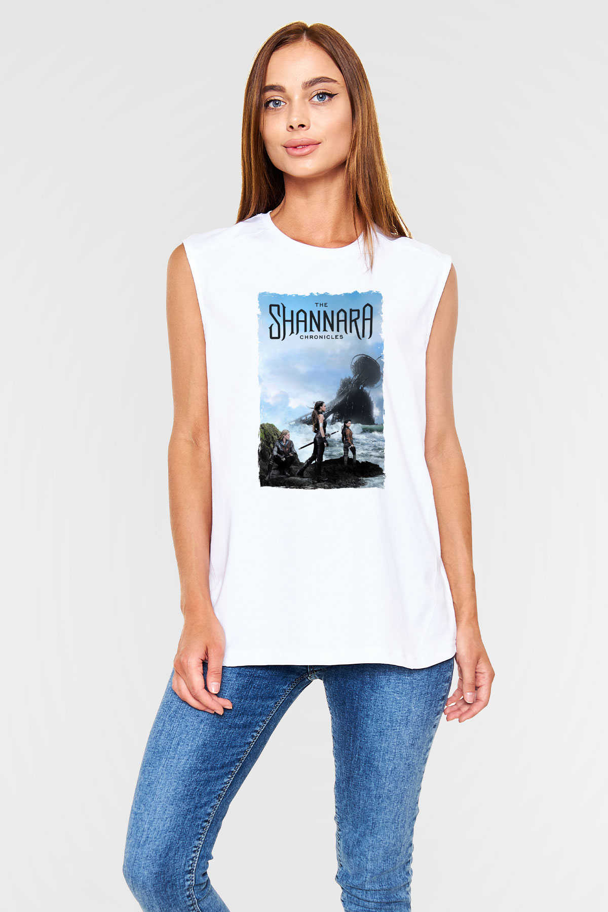 Shannara Chronicles Beyaz Unisex Kolsuz Tişört