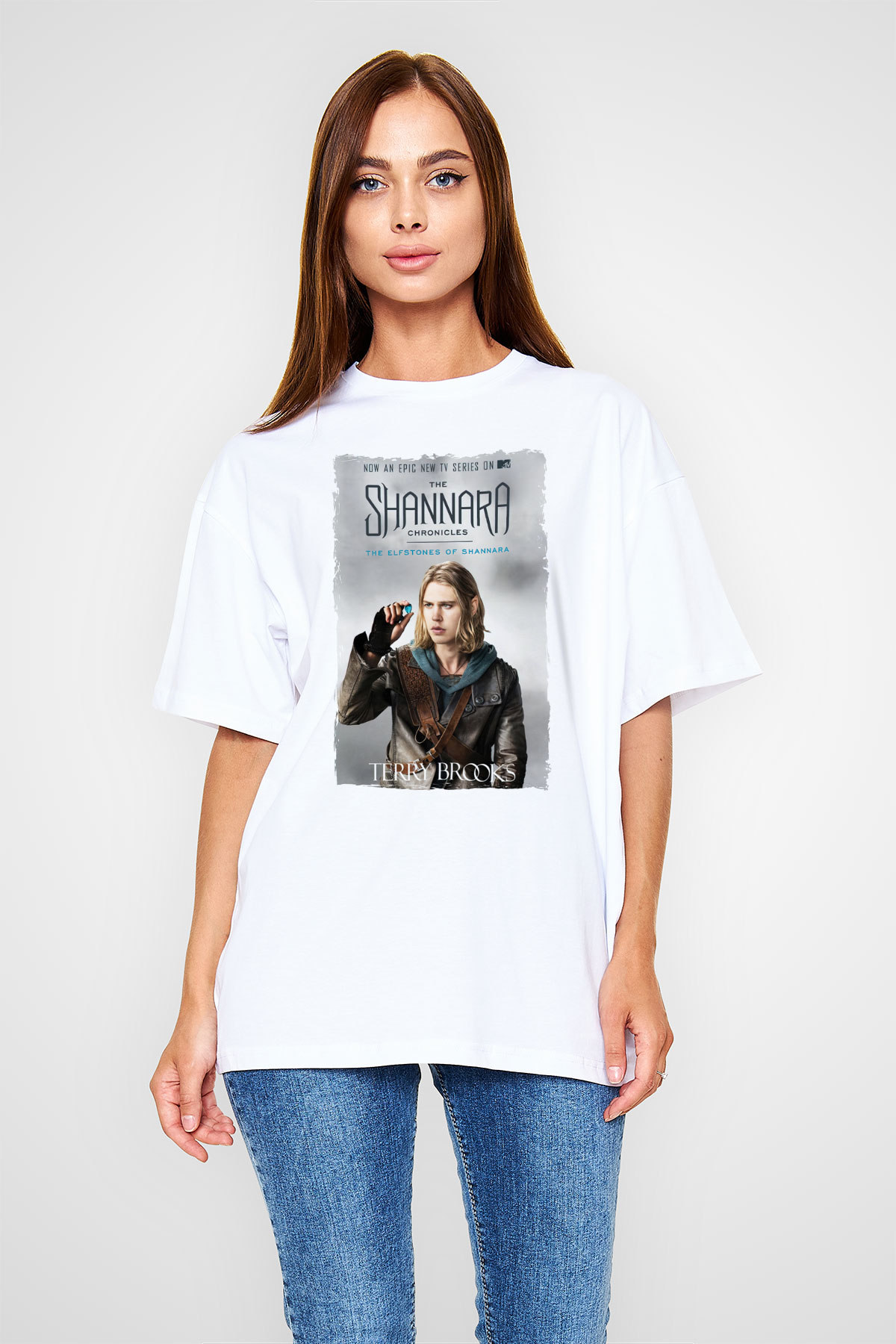 Shannara Chronicles Beyaz Oversize Tişört Oversize T-shirt