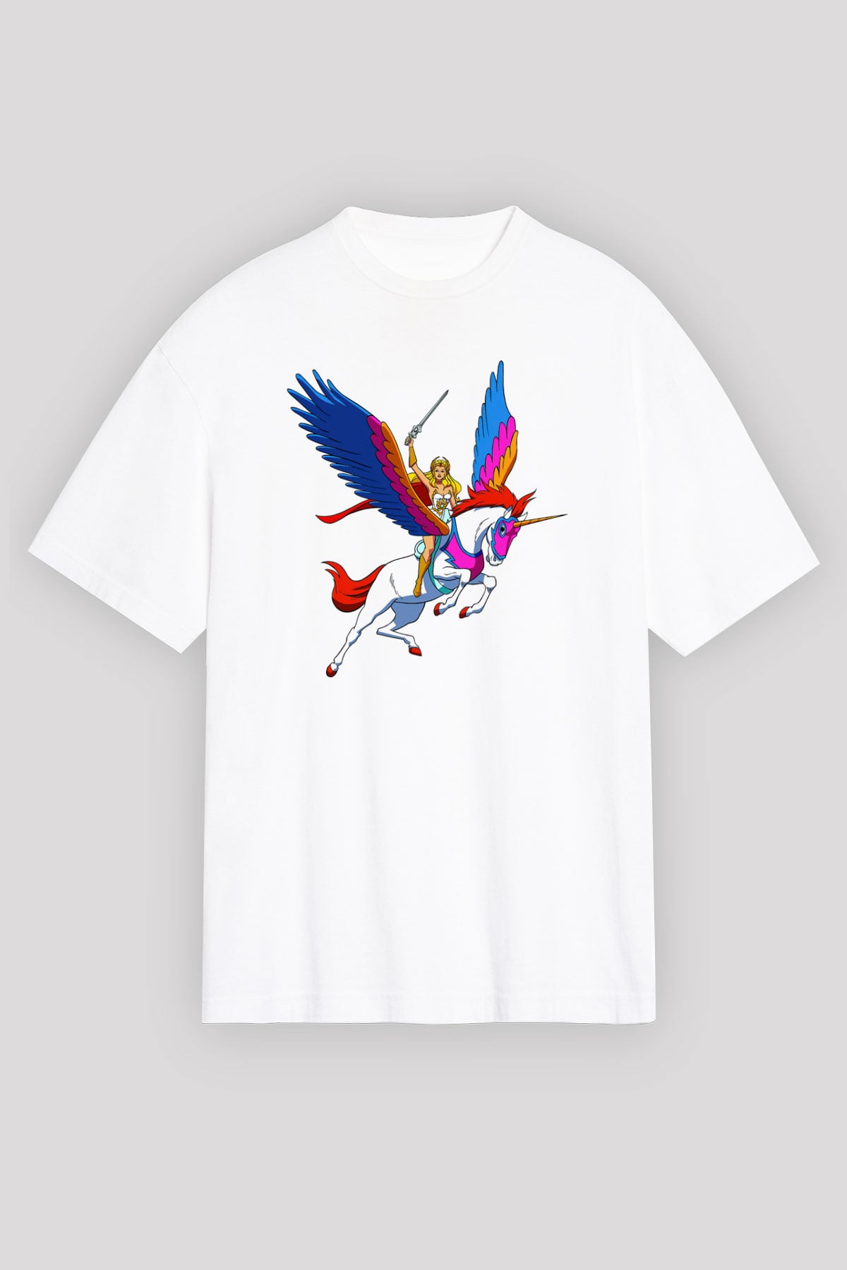 She-Ra Beyaz Unisex Oversize Tişört