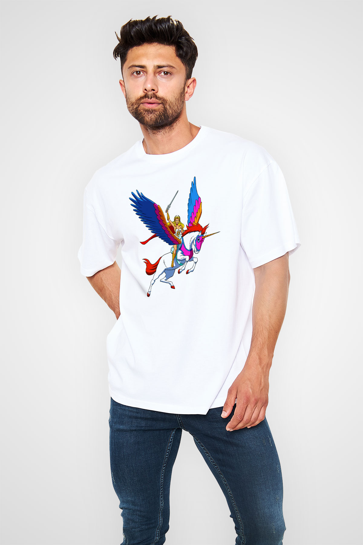 She-Ra Beyaz Unisex Oversize Tişört