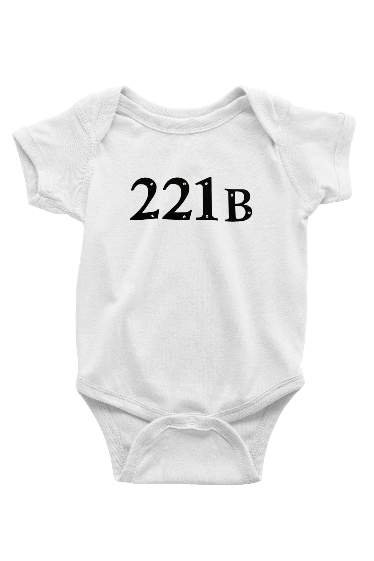 Sherlock Baskılı Beyaz Unisex Bebek Body - Zıbın