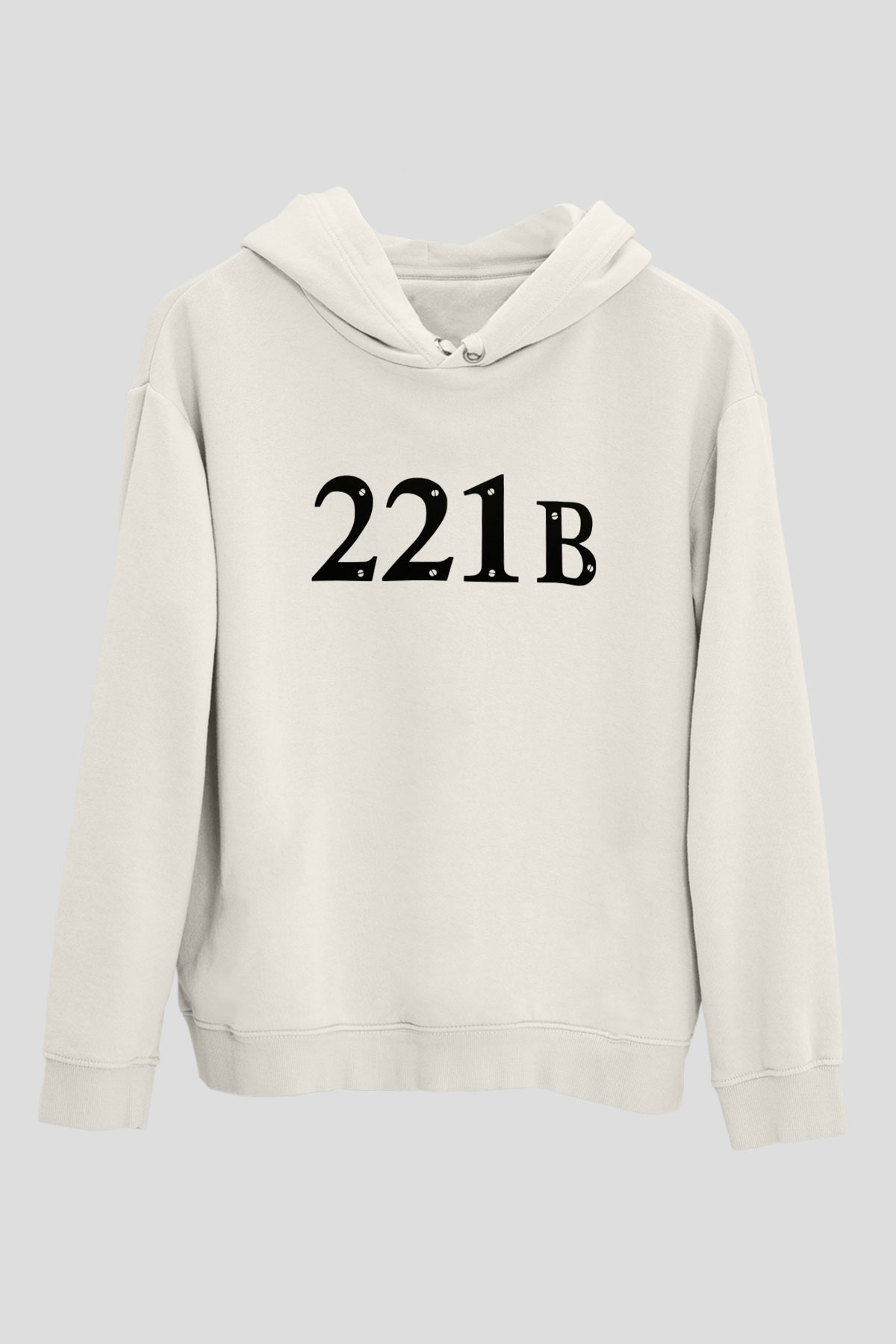 Sherlock Beyaz Unisex Kapşonlu Sweatshirt