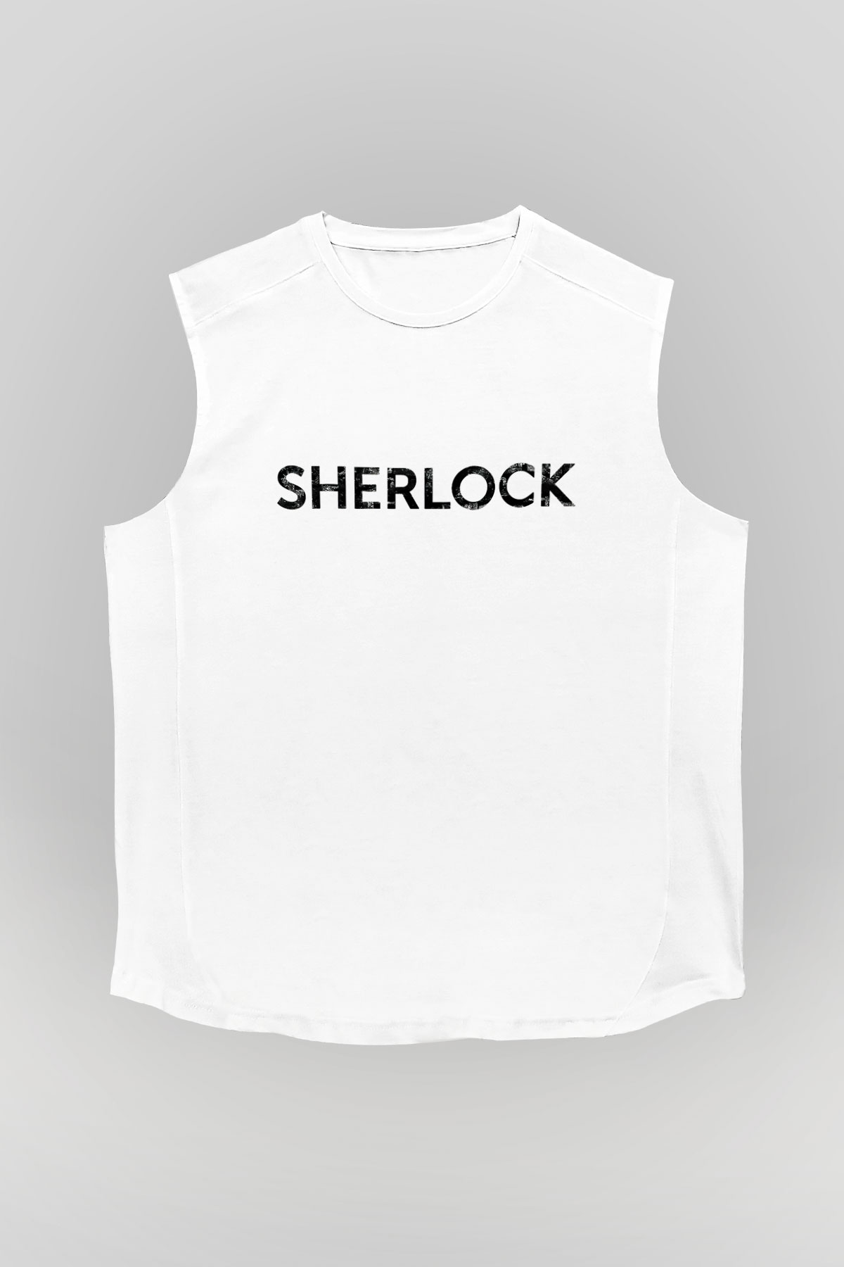 Sherlock Beyaz Unisex Kolsuz Tişört