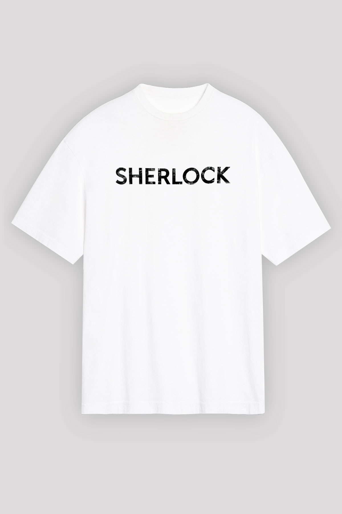 Sherlock Beyaz Unisex Oversize Tişört T-Shirt