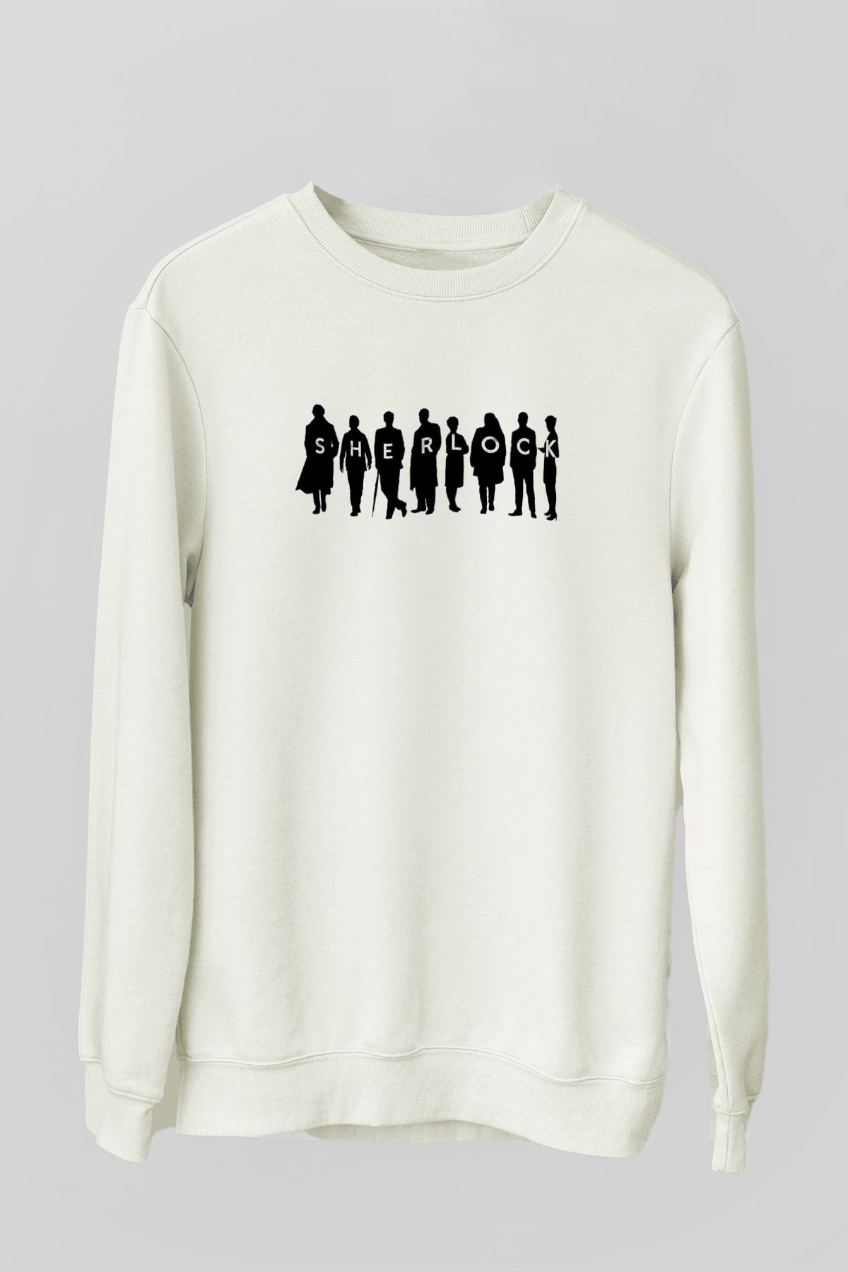 Sherlock Beyaz Unisex Sweatshirt