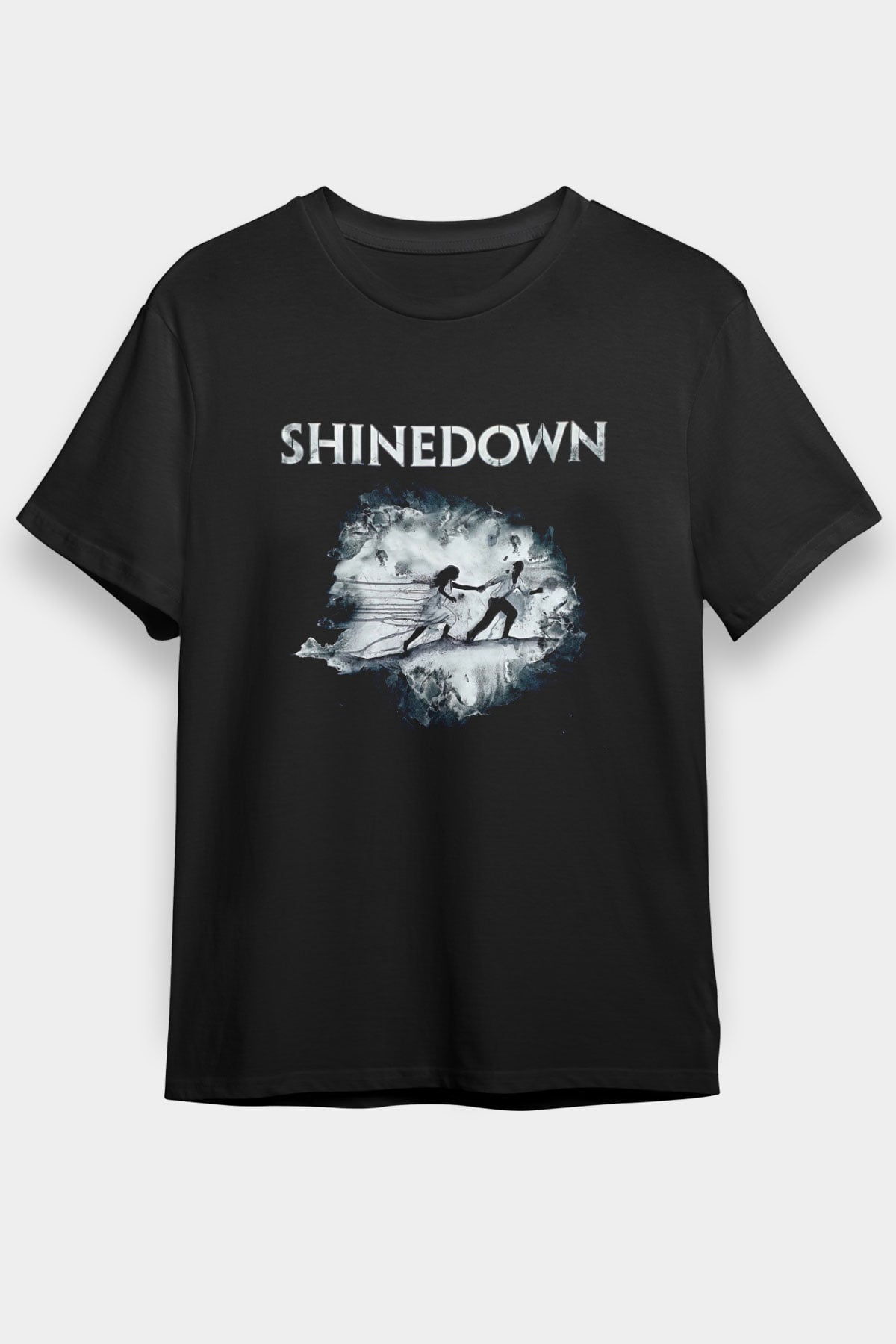 Shinedown Baskılı Unisex Siyah Tişört - Tshirt