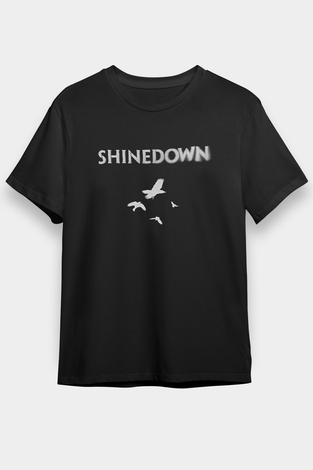 Shinedown Baskılı Unisex Siyah Tişört - Tshirt