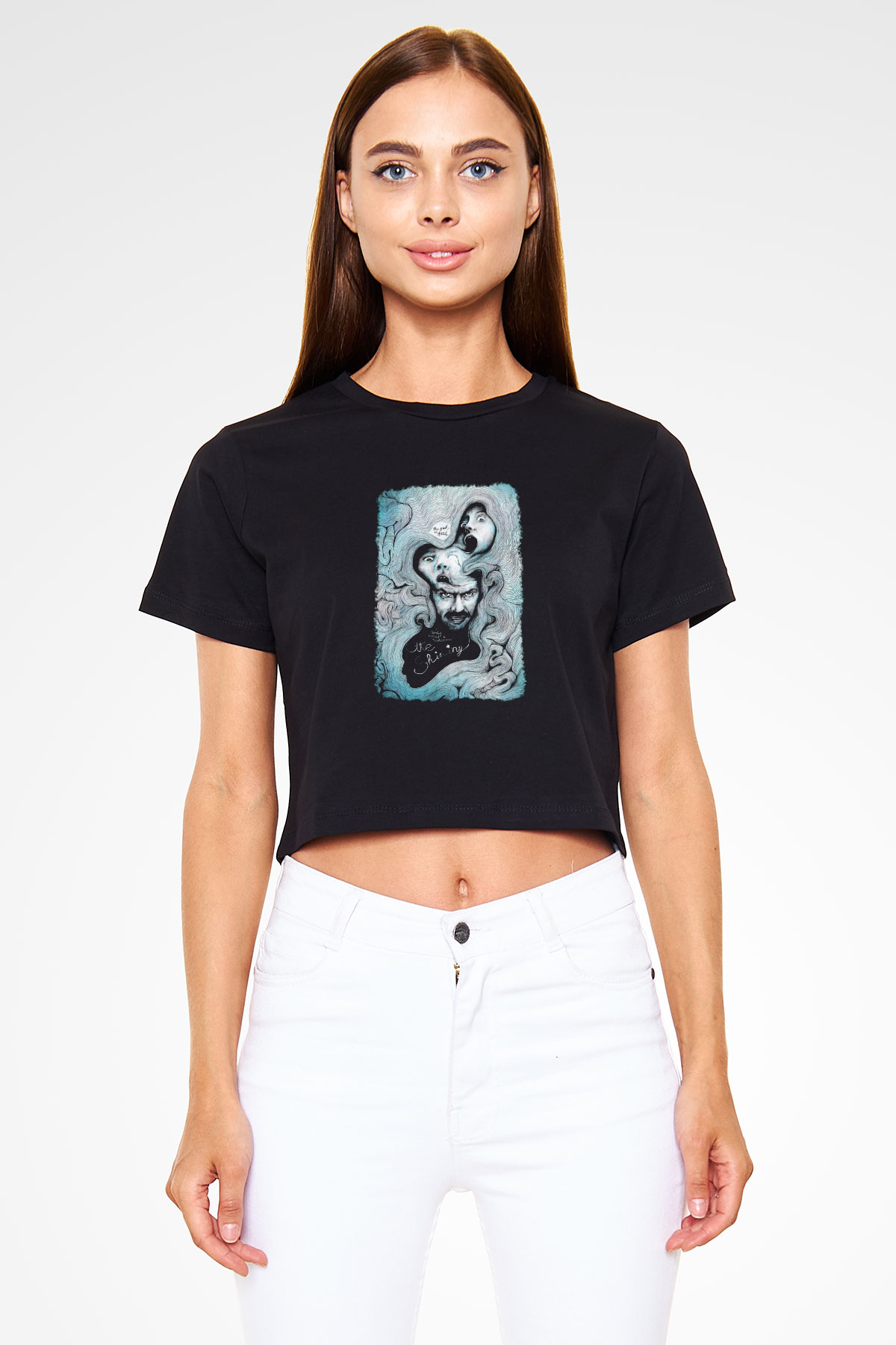 Shining Siyah Crop Top Tişört