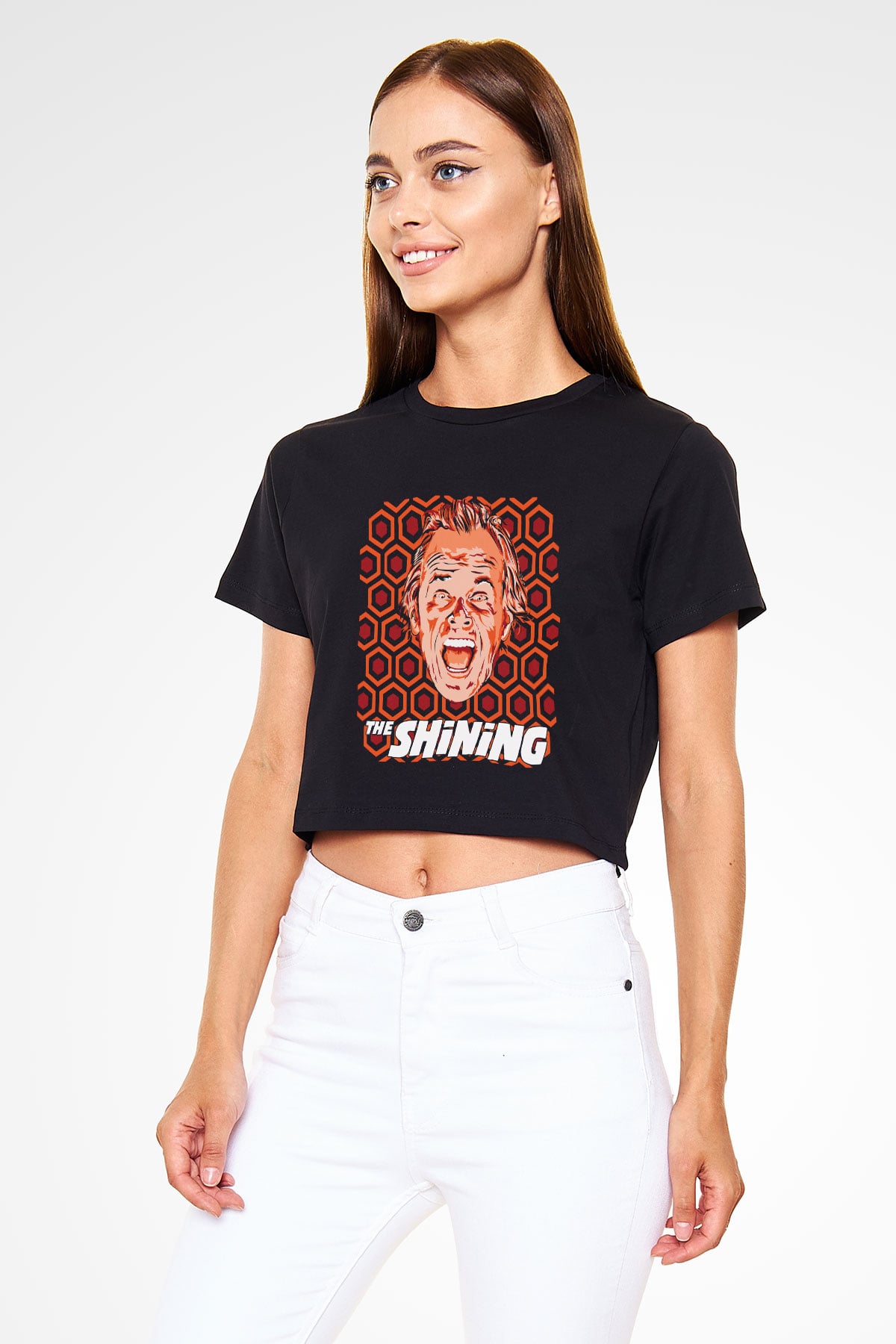 Shining Siyah Crop Top Tişört