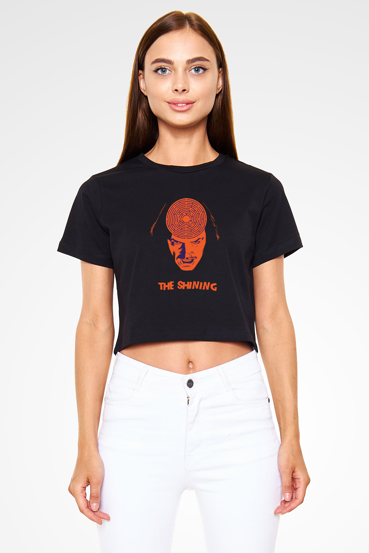 Shining Siyah Crop Top Tişört