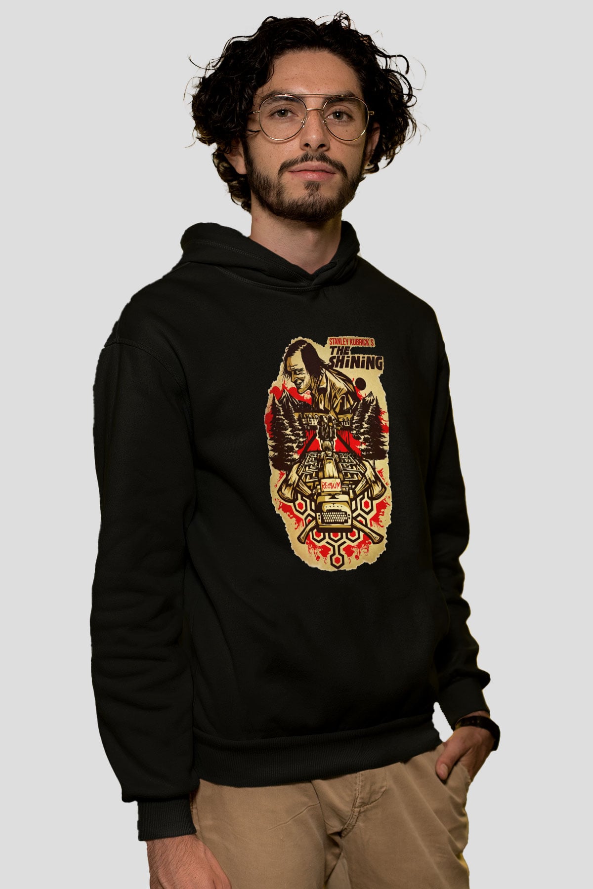 Shining Siyah Unisex Kapüşonlu Sweatshirt