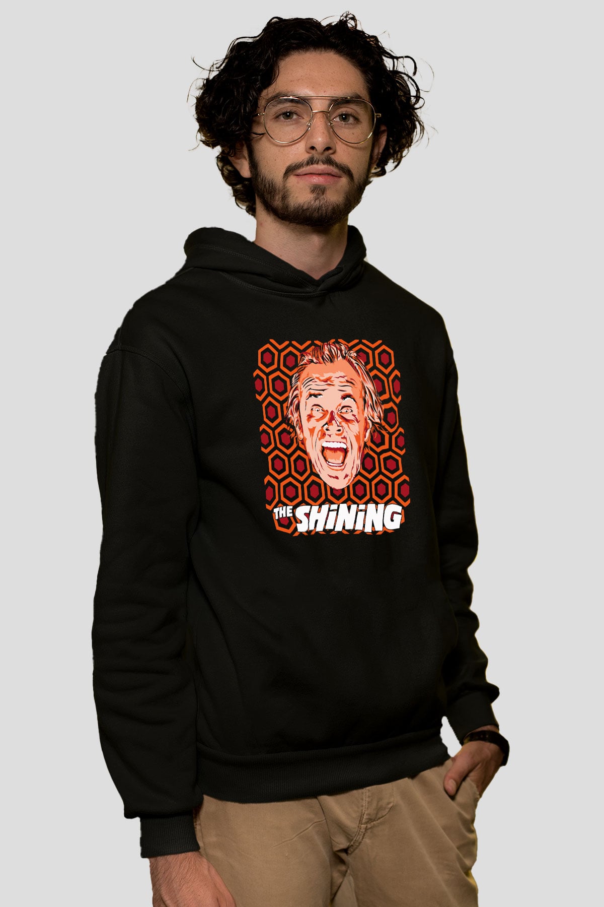 Shining Siyah Unisex Kapüşonlu Sweatshirt