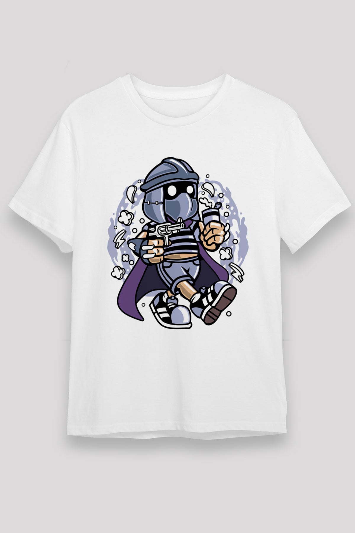 Shredder Bastard Baskılı Beyaz Unisex Tshirt