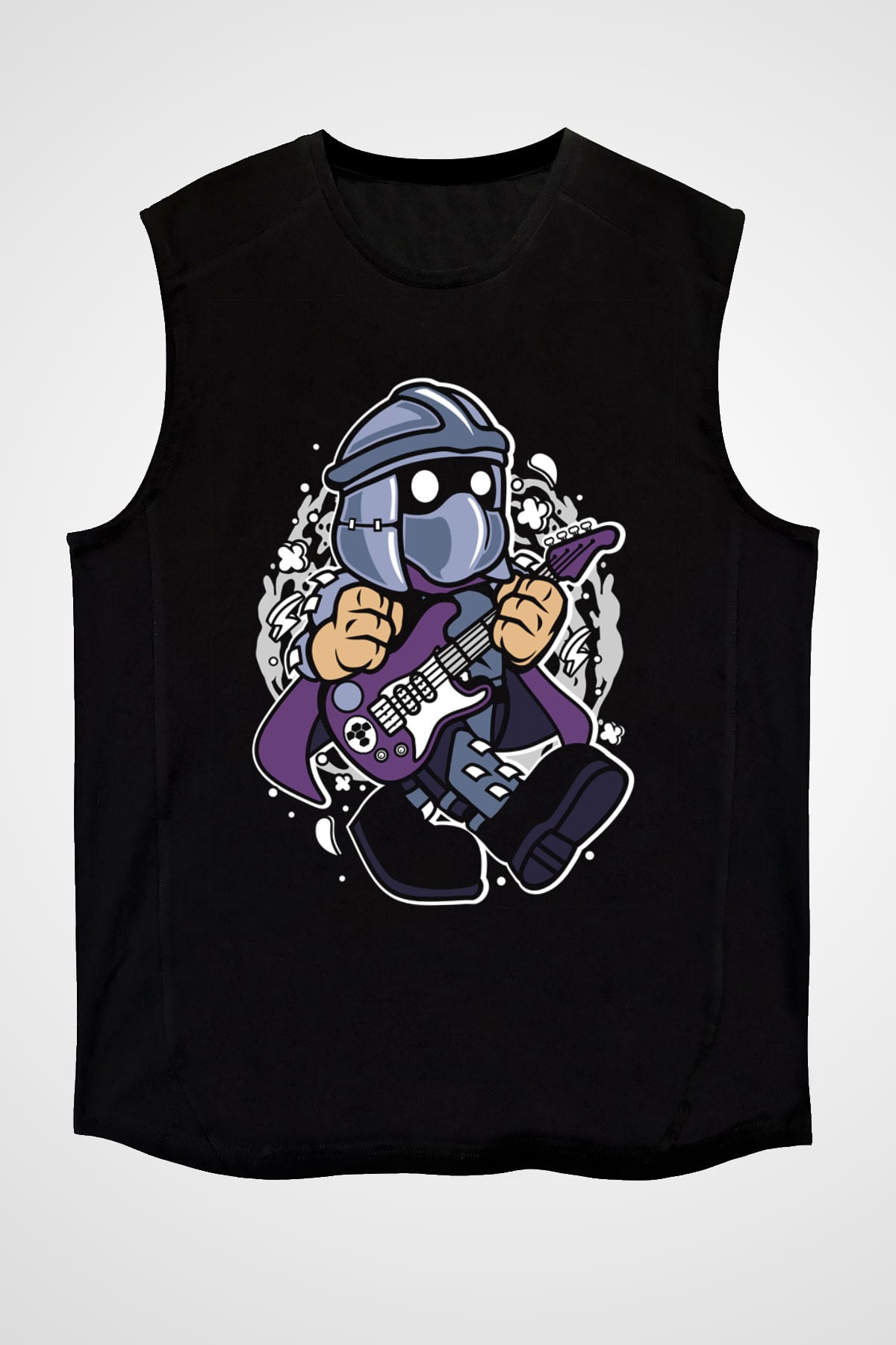 Shredder Rocker Baskılı Siyah Unisex Tshirt