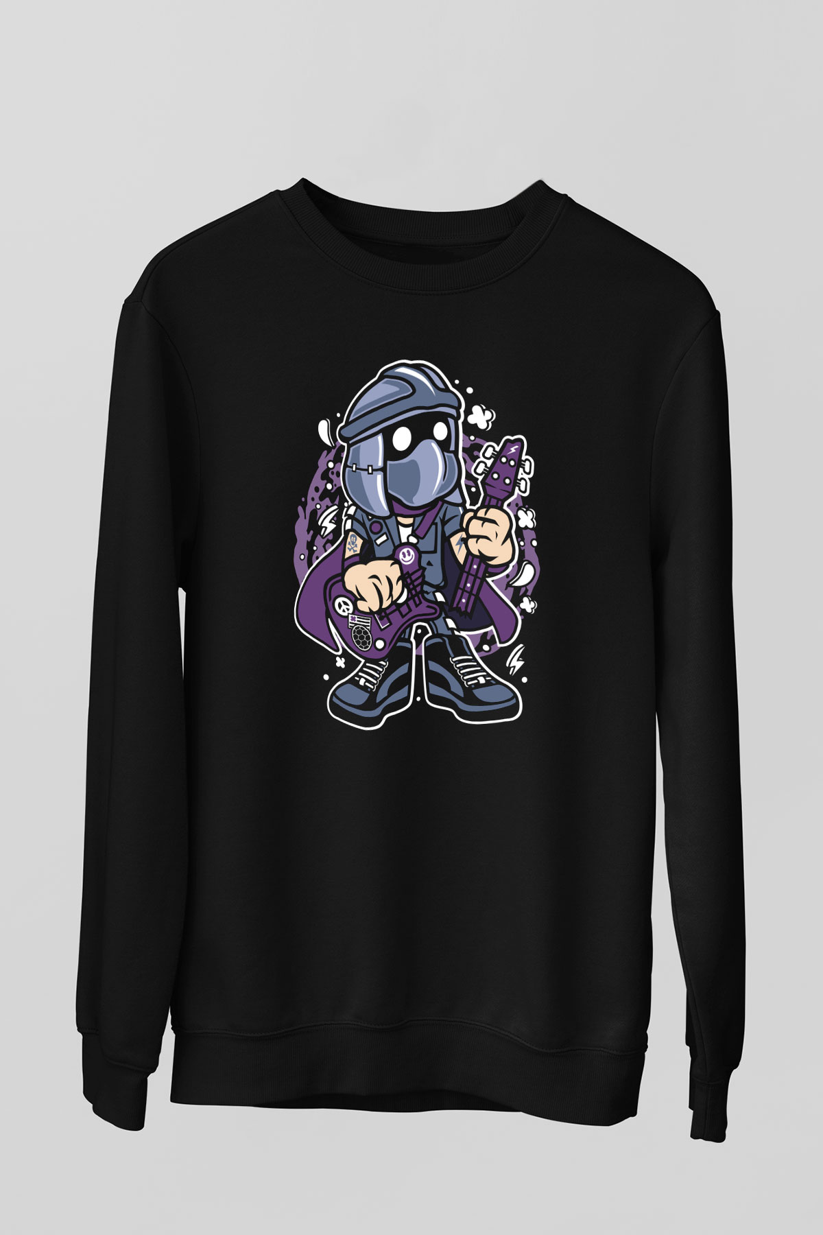 Shredder Rockstar Baskılı Siyah Unisex Tshirt