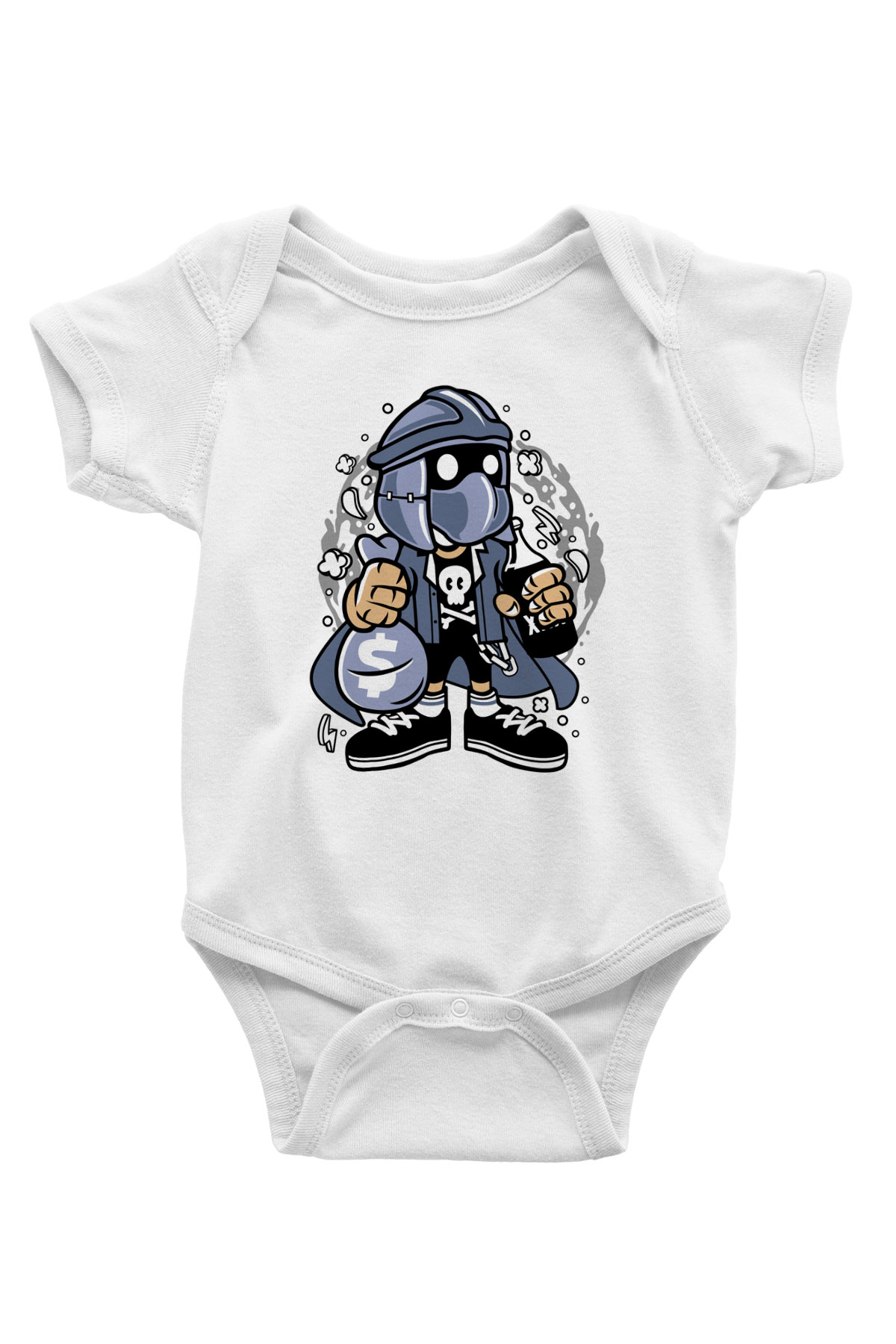 Shredder Street Bastard Baskılı Beyaz Unisex Bebek Body - Zıbın