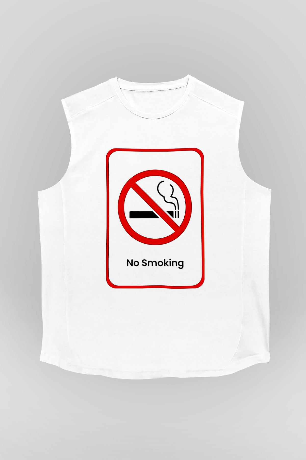 Sigarayı Bırakma Günü Baskılı Beyaz Unisex Kolsuz Tişört - Tshirt