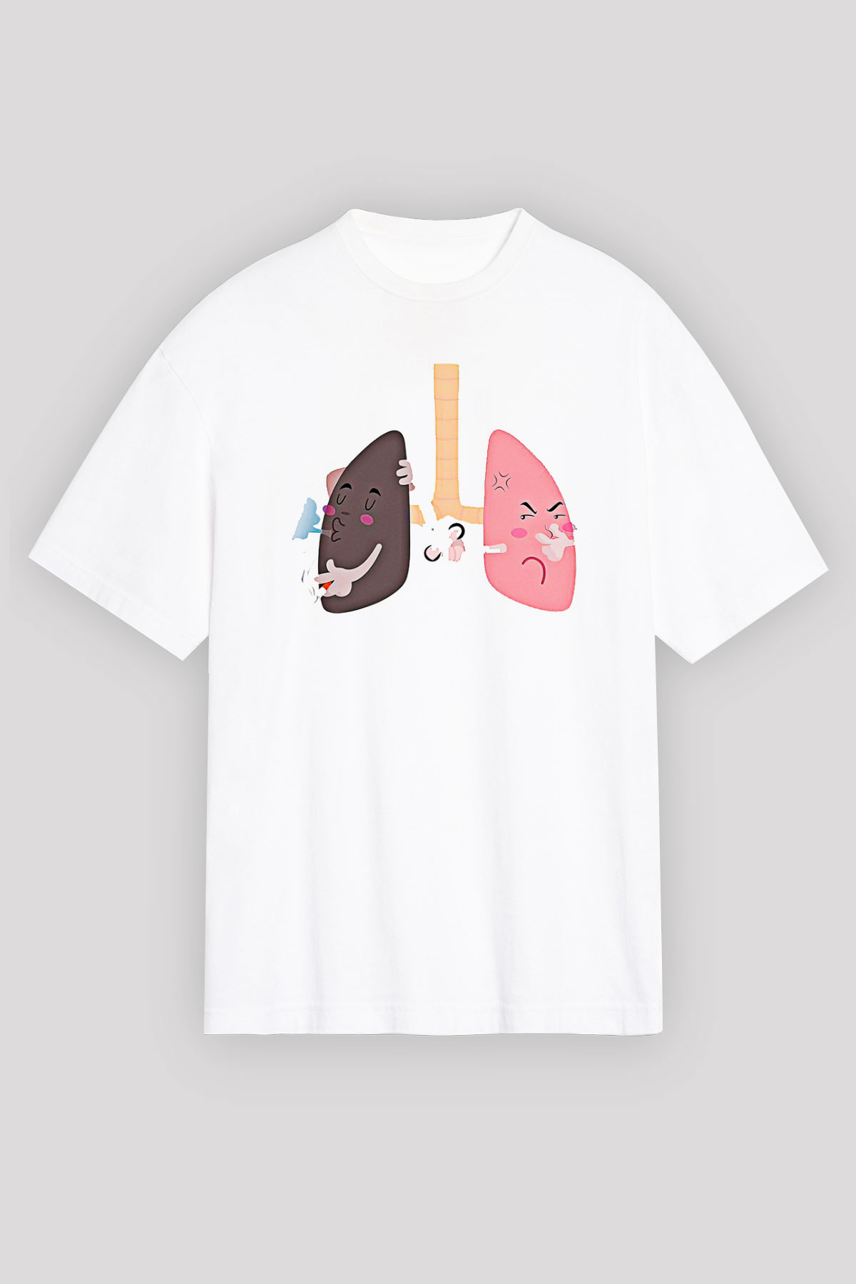 Sigarayı Bırakma Günü Baskılı Beyaz Unisex Oversize Tişört - Tshirt