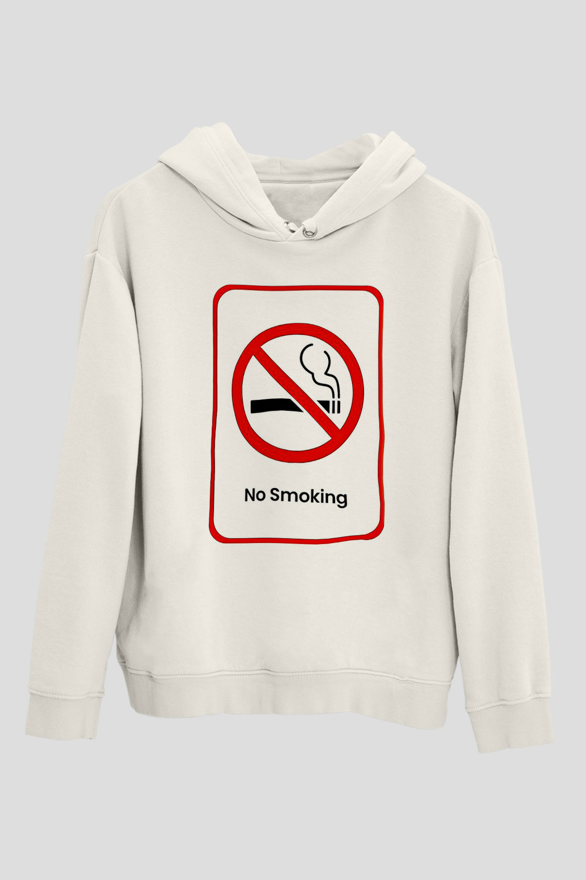 Sigarayı Bırakma Günü Baskılı Beyaz Unisex Kapüşonlu Sweatshirt