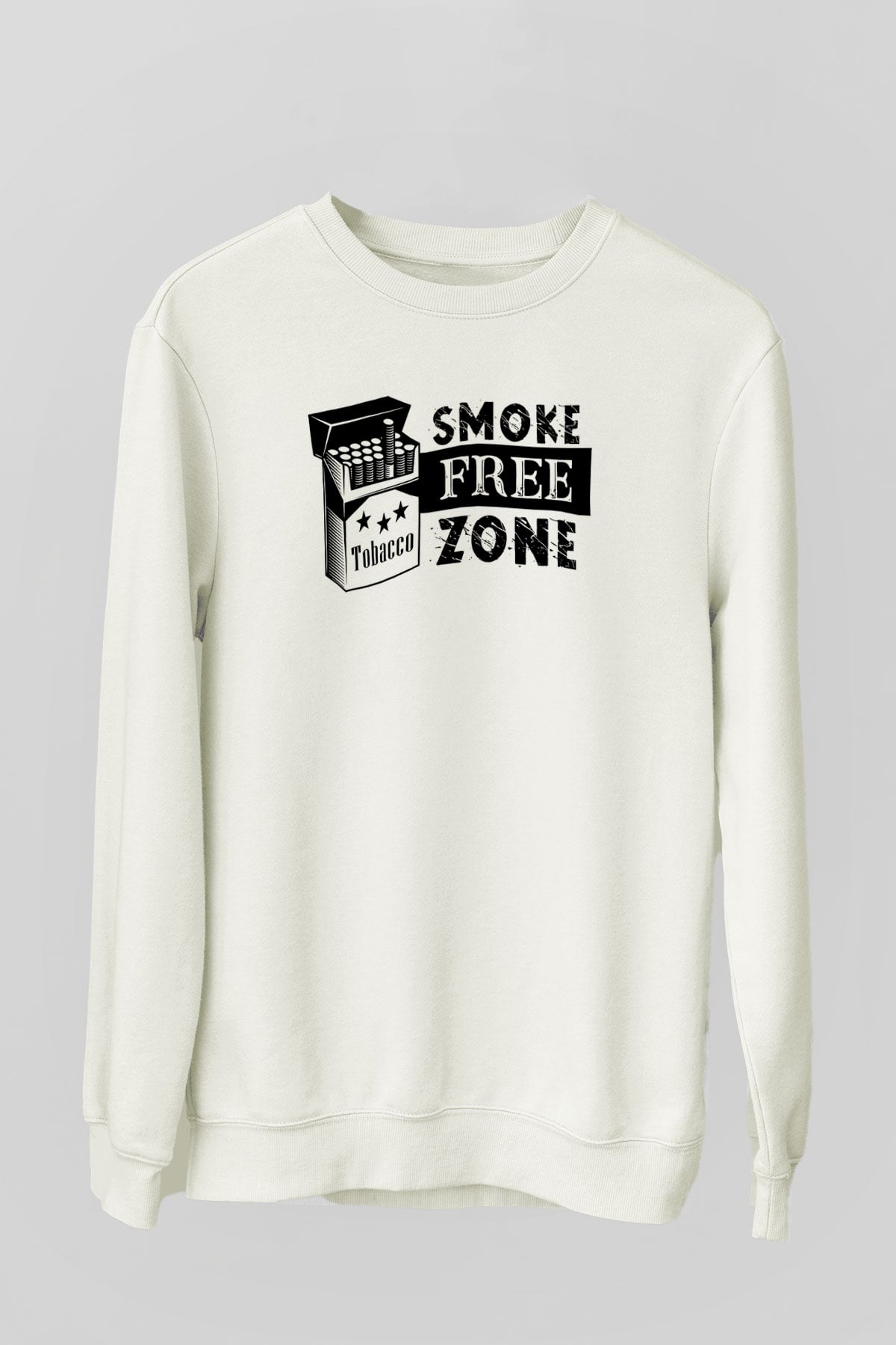 Sigarayı Bırakma Günü Baskılı Beyaz Unisex Sweatshirt