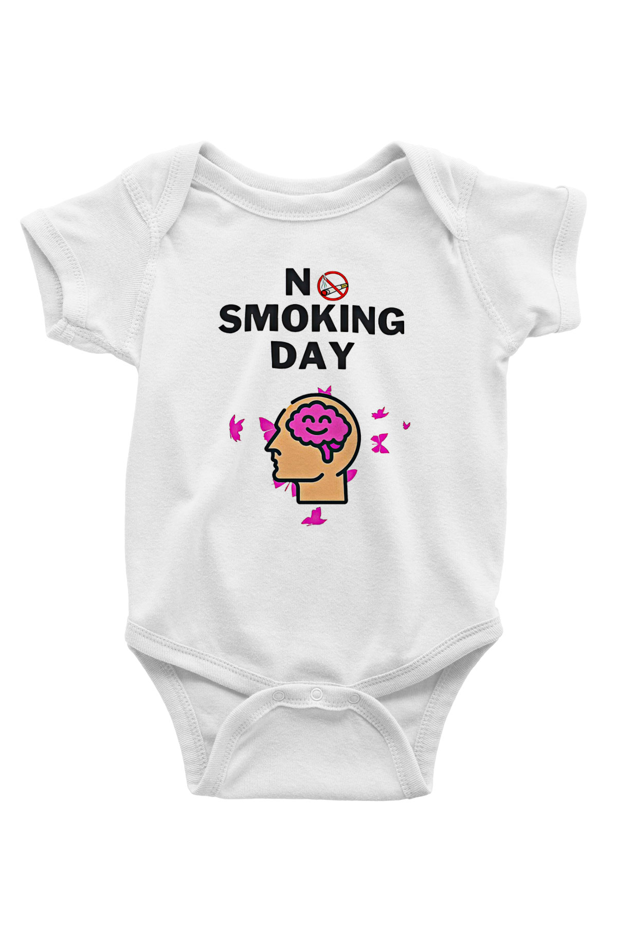 Sigarayı Bırakma Günü Baskılı Beyaz Unisex Bebek Body - Zıbın