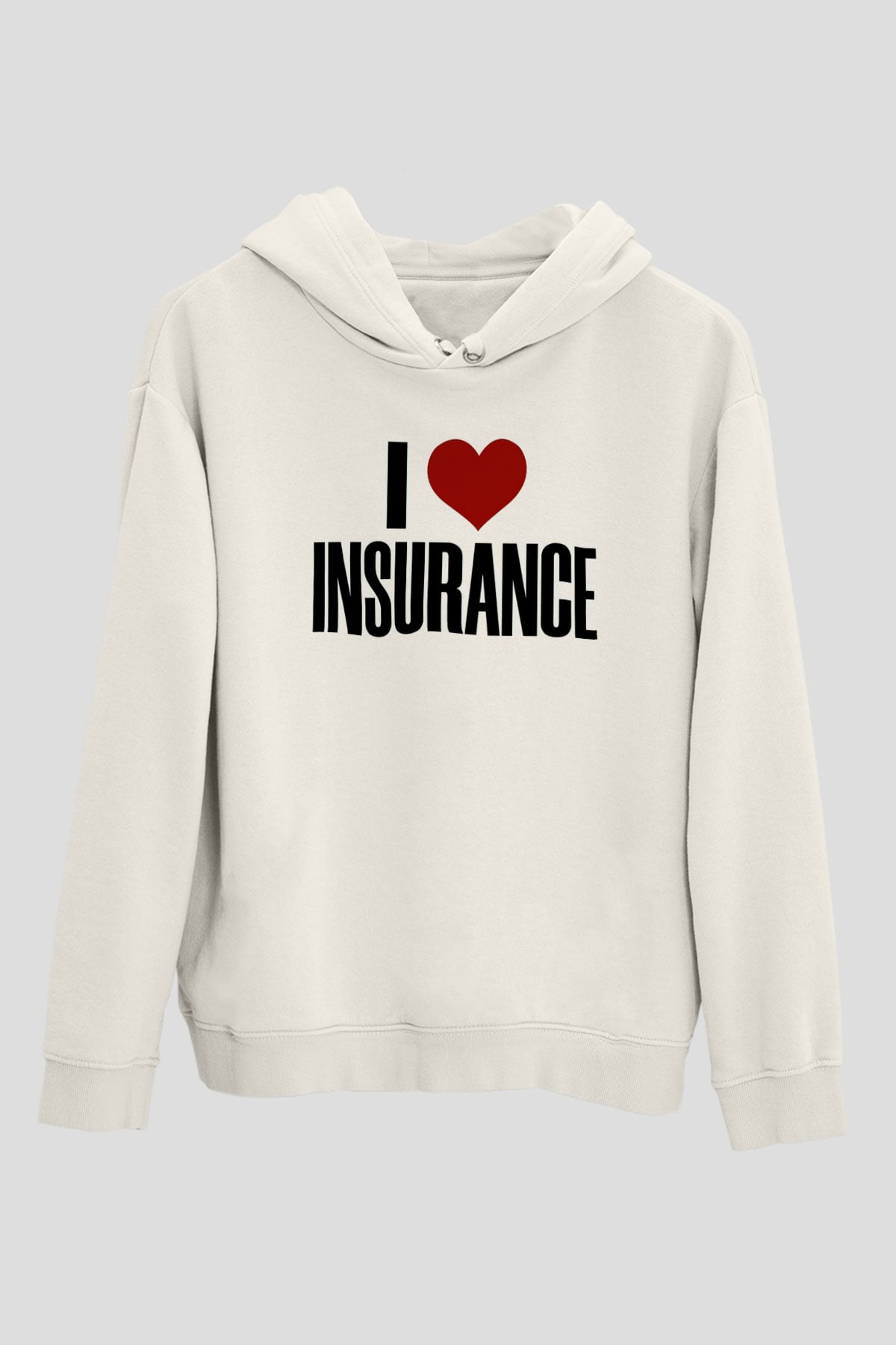 Sigortacı Beyaz Unisex Kapüşonlu Sweatshirt