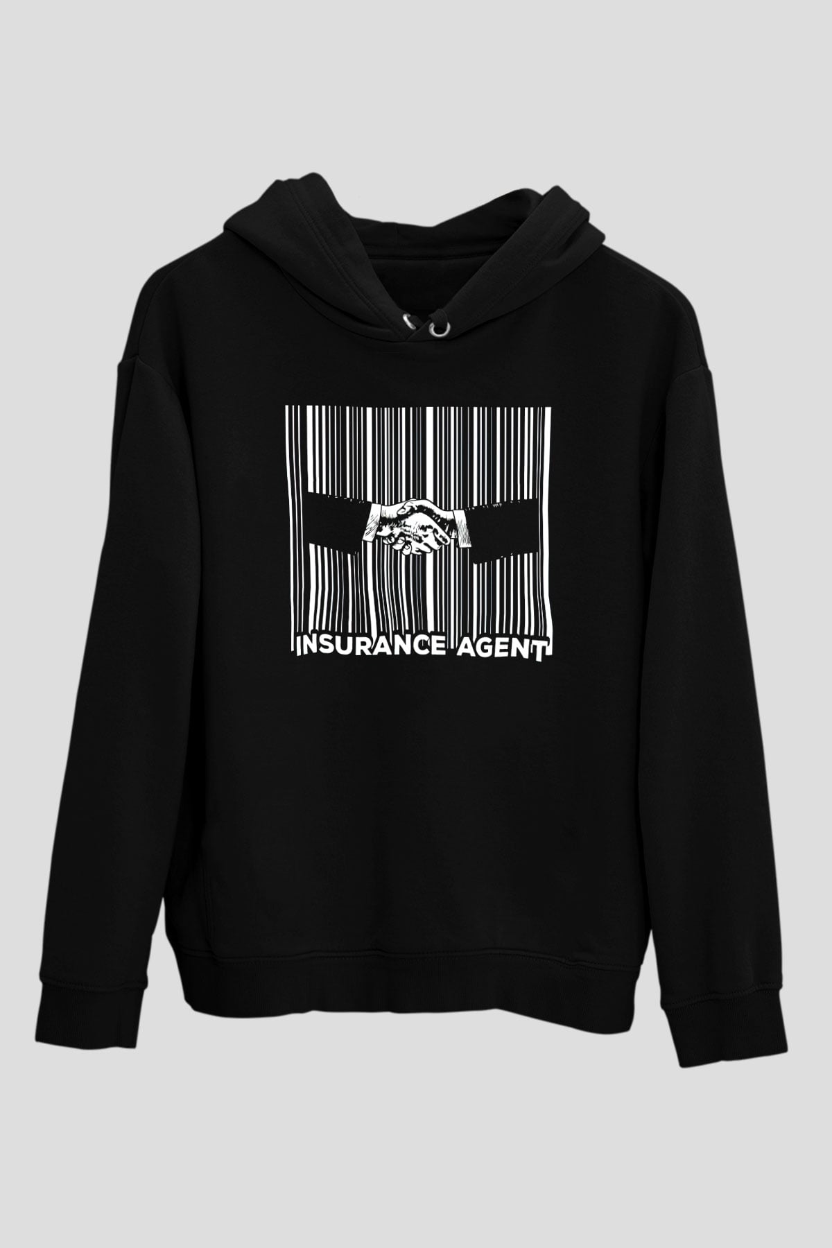 Sigortacı Siyah Unisex Kapüşonlu Sweatshirt
