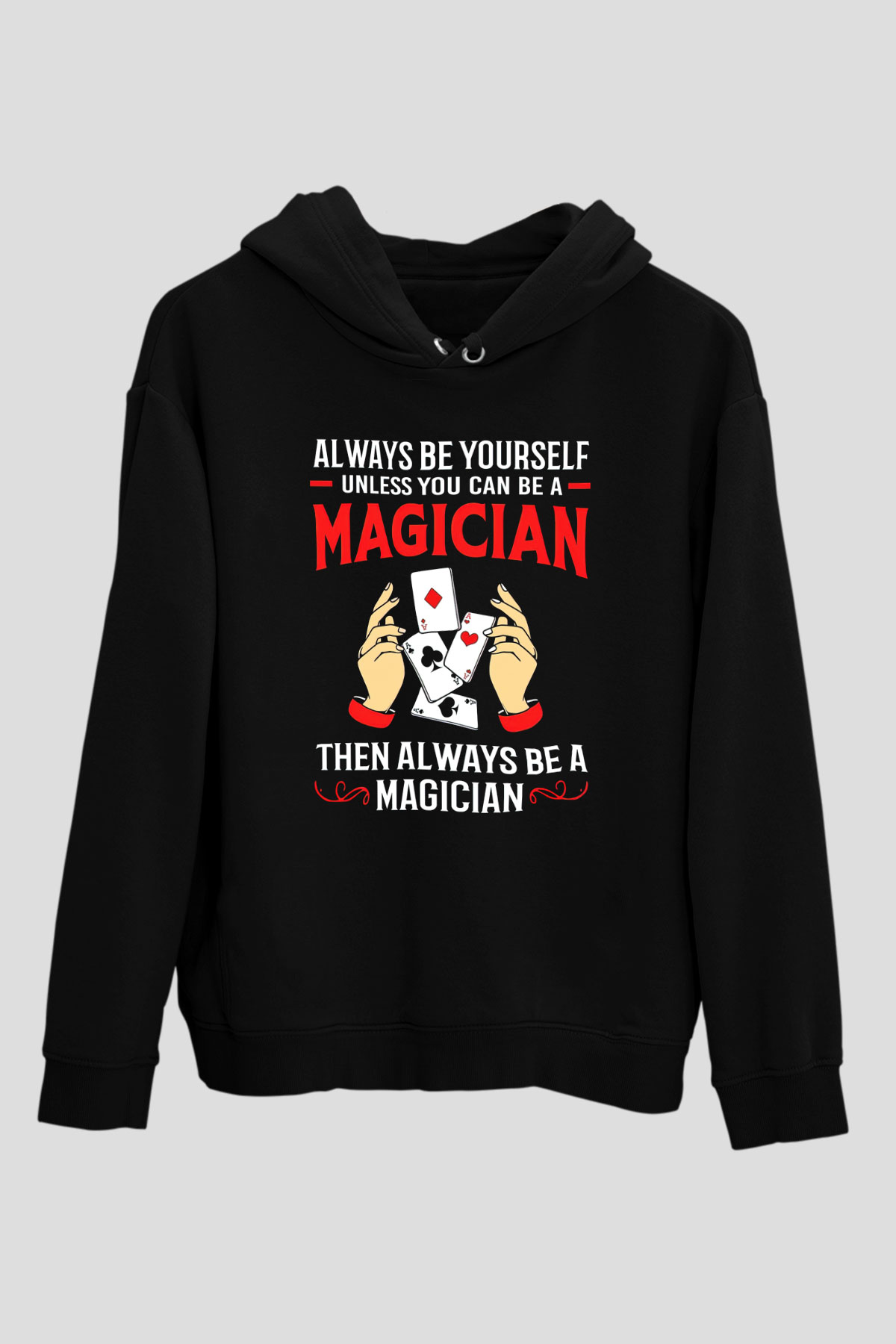 Sihirbaz Siyah Unisex Kapüşonlu Sweatshirt