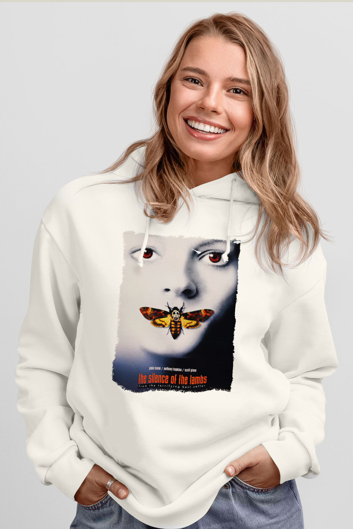 Silence of the Lambs Beyaz Unisex Hoodie