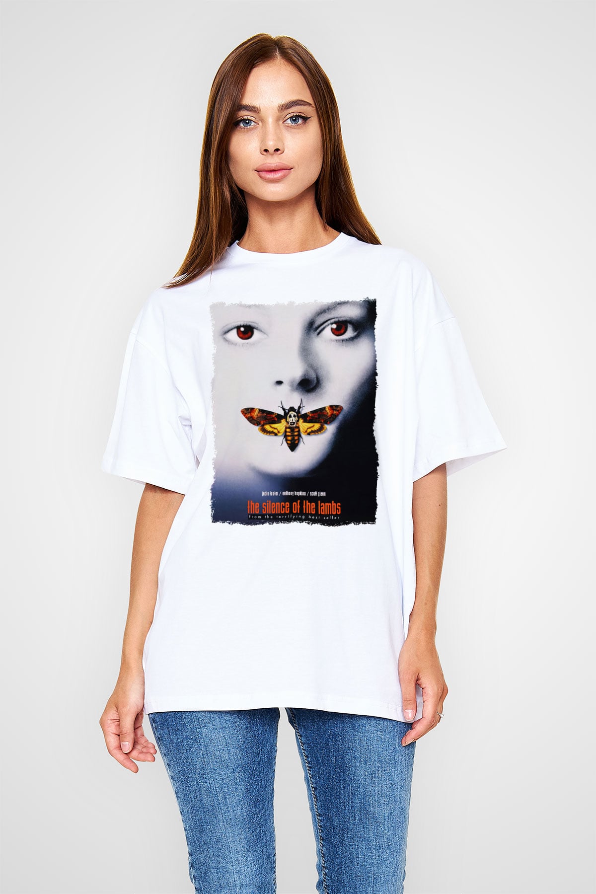 Silence of the Lambs Beyaz Oversize Tişört Oversize T-shirt