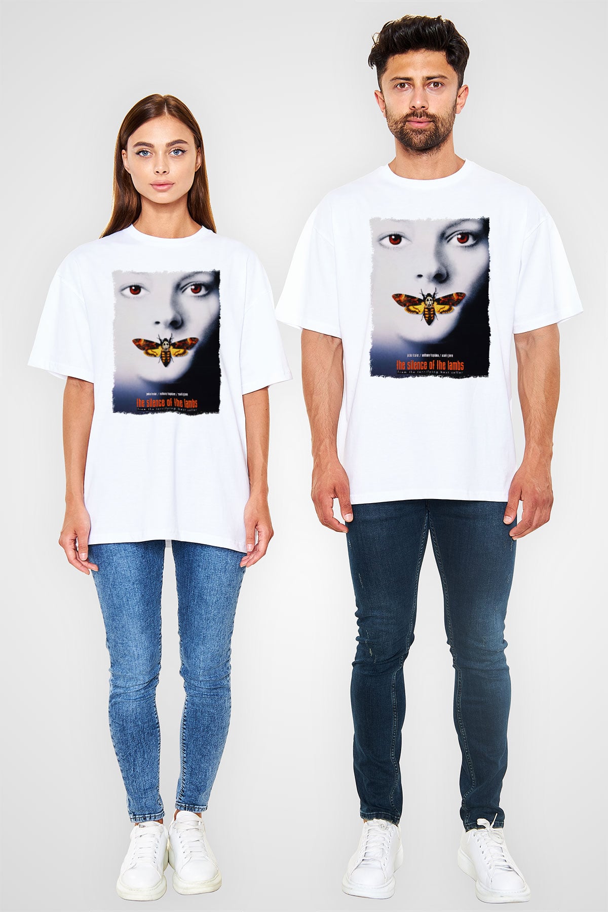 Silence of the Lambs Beyaz Oversize Tişört Oversize T-shirt