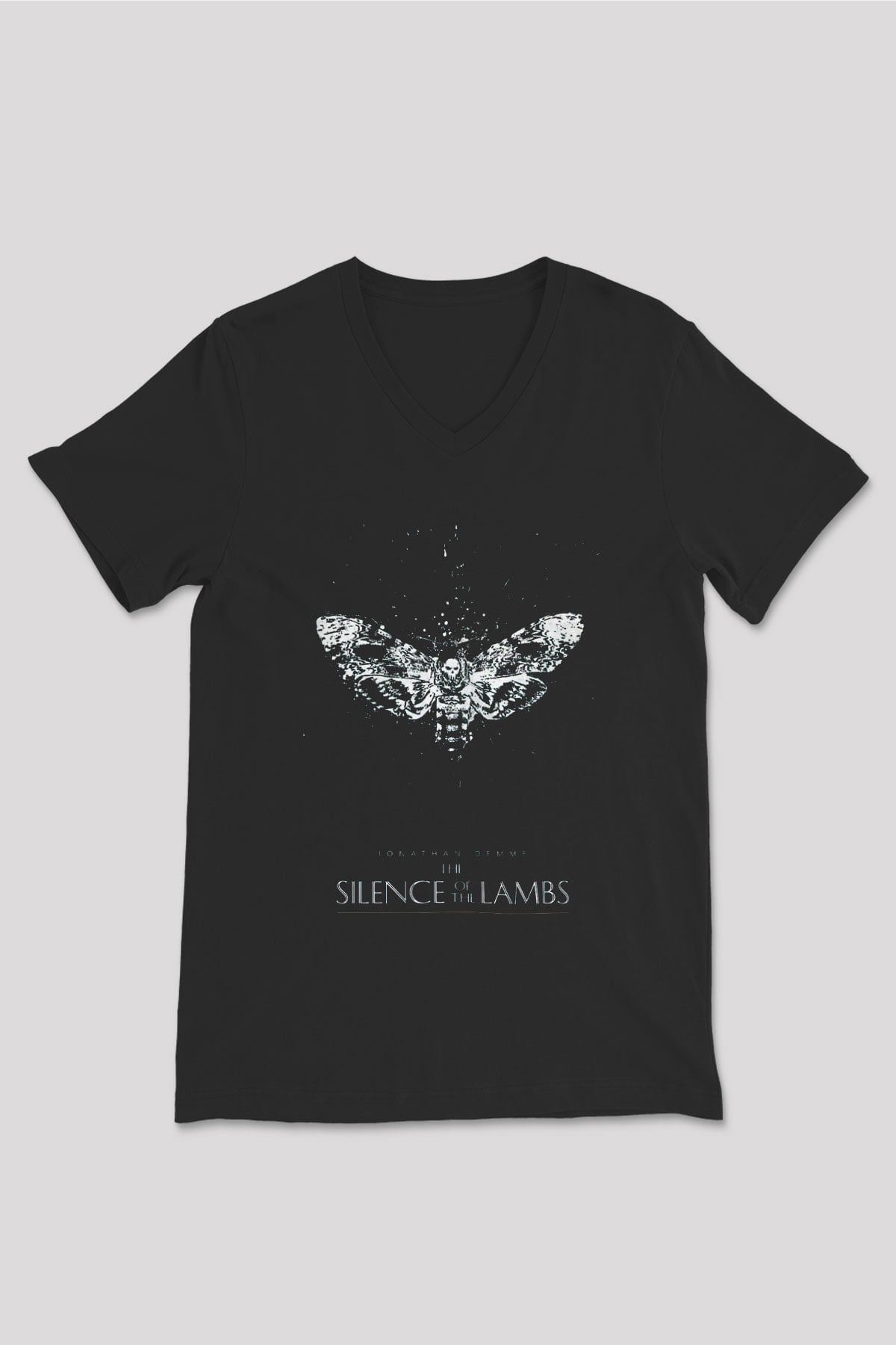 Silence of the Lambs Siyah Unisex V Yaka Tişört