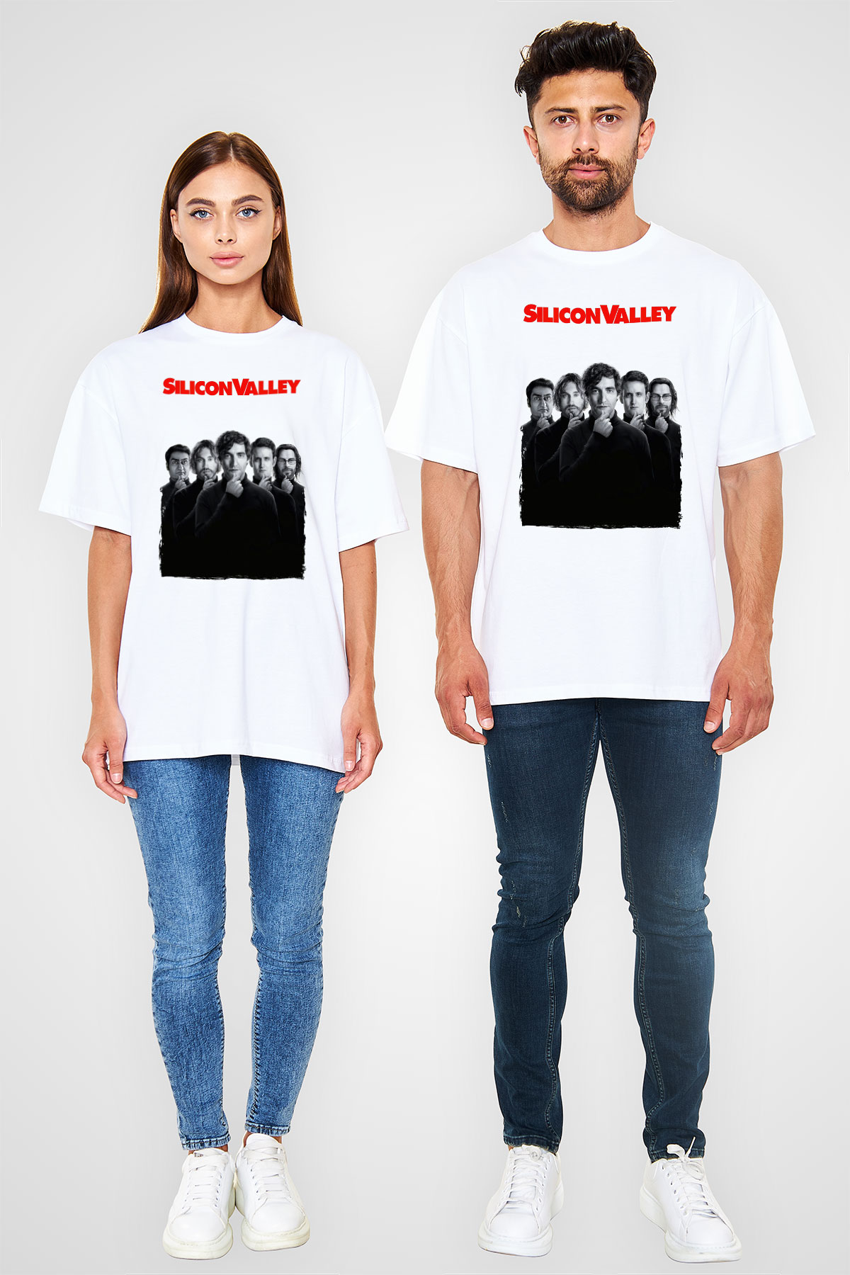 Silicon Valley Beyaz Oversize Tişört Oversize T-shirt