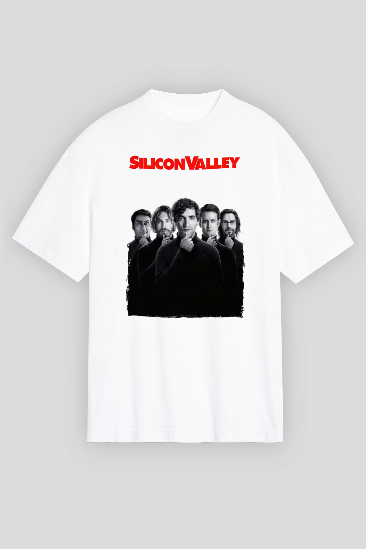 Silicon Valley Beyaz Oversize Tişört Oversize T-shirt