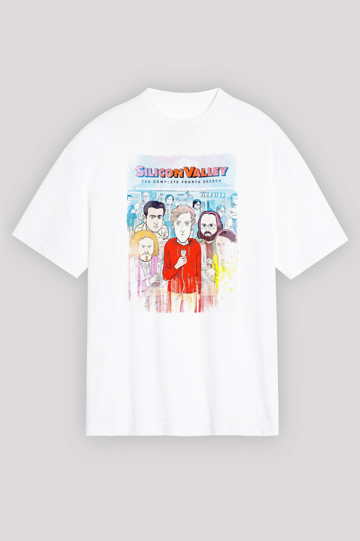 Silicon Valley Beyaz Oversize Tişört Oversize T-shirt