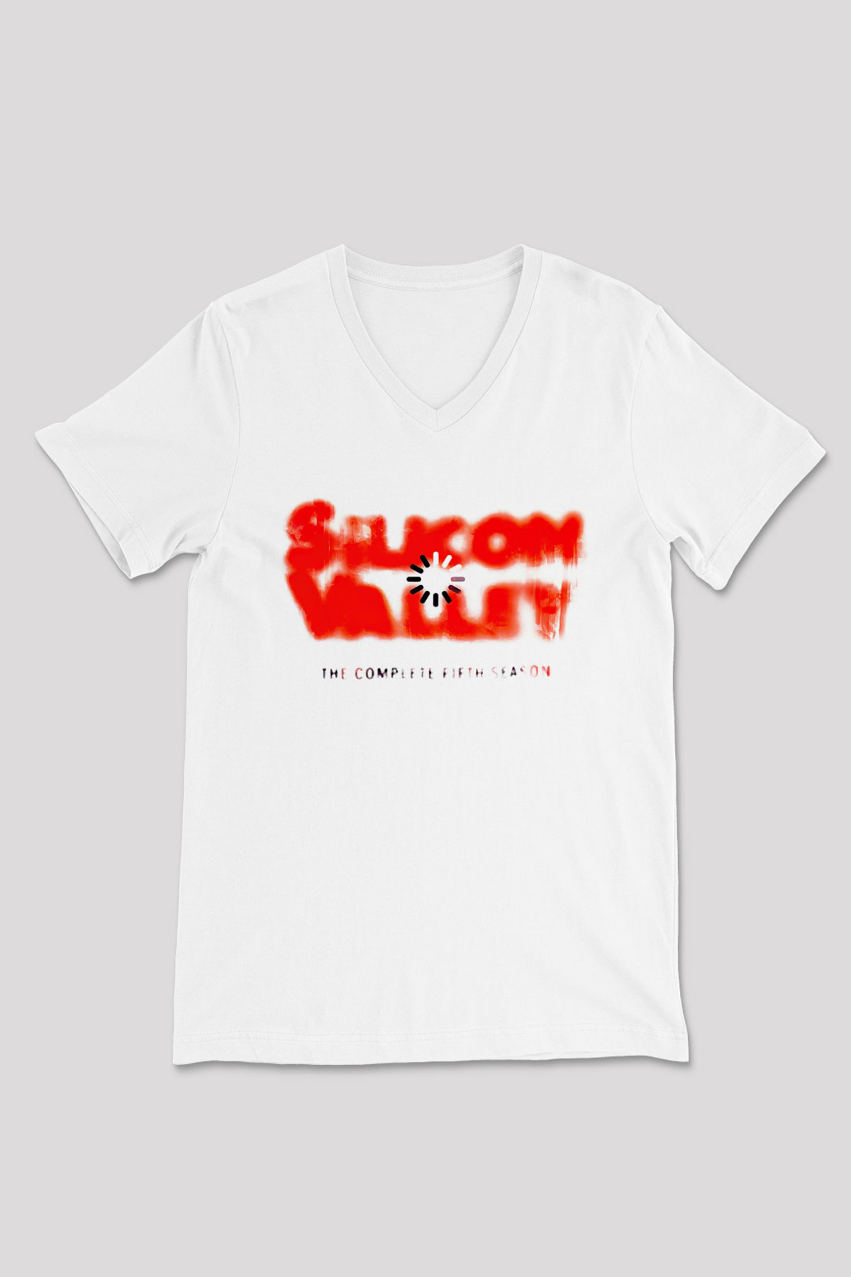 Silicon Valley Beyaz Unisex V Yaka Tişört