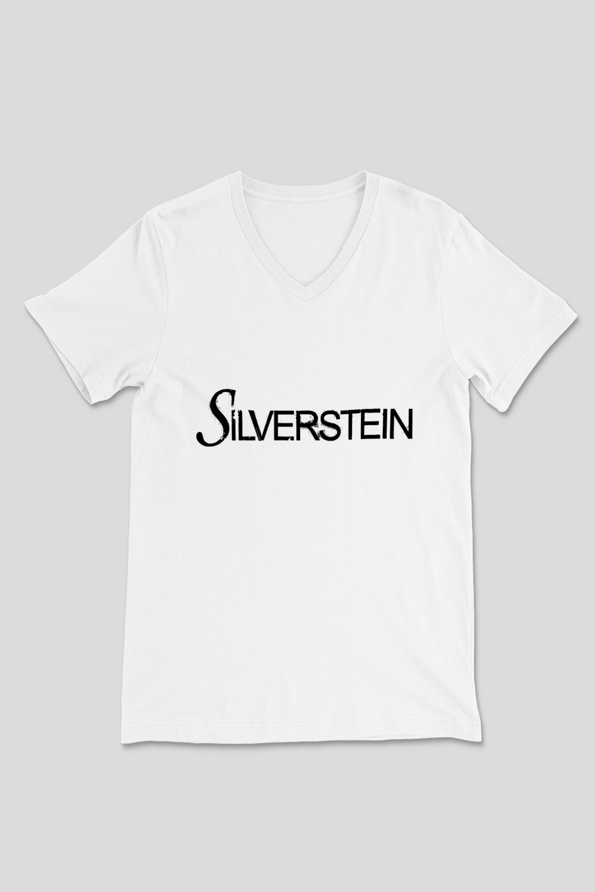 Silverstein Beyaz Unisex V Yaka Tişört T-Shirt
