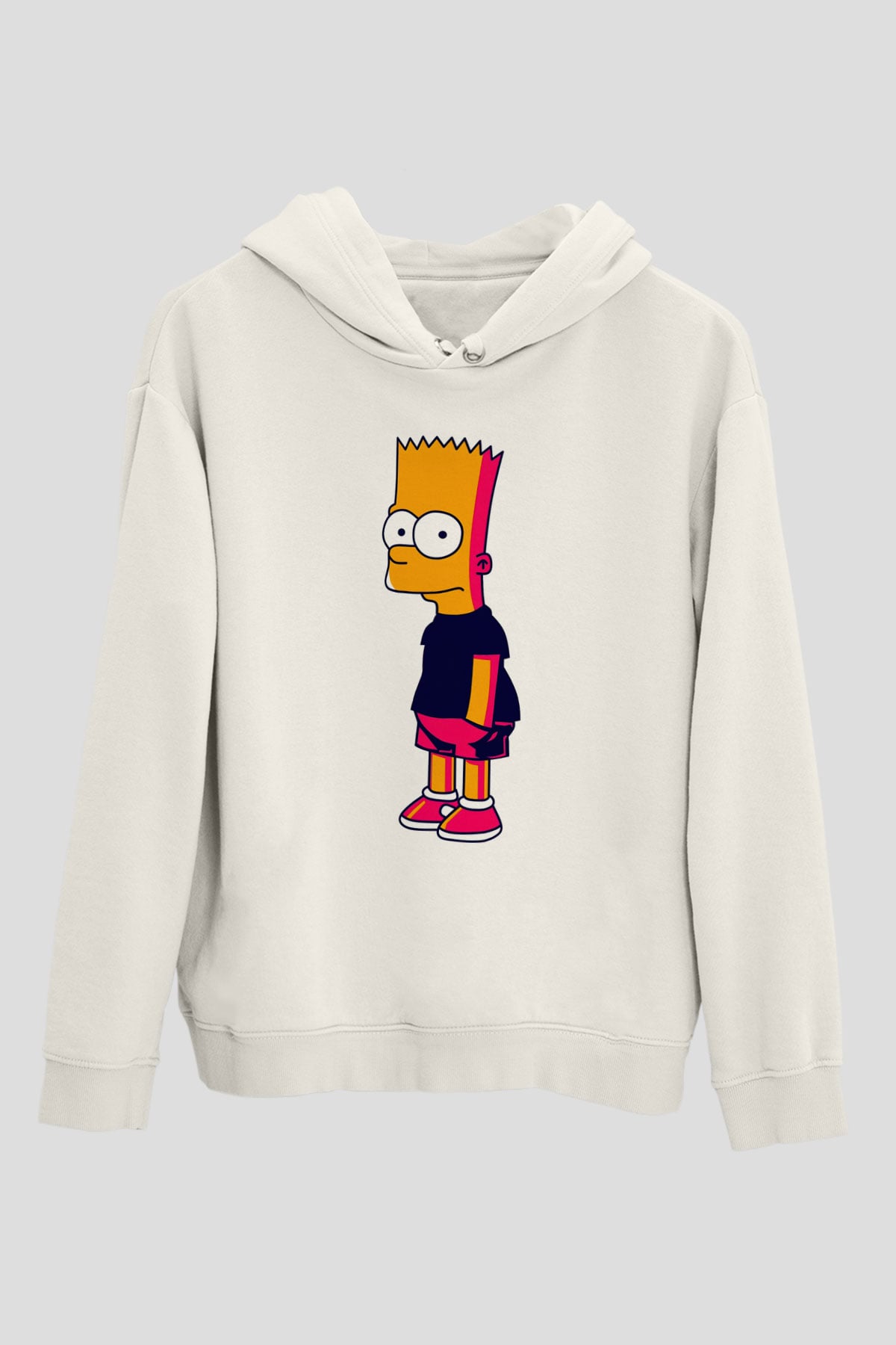 Simpsons Beyaz Unisex Hoodie