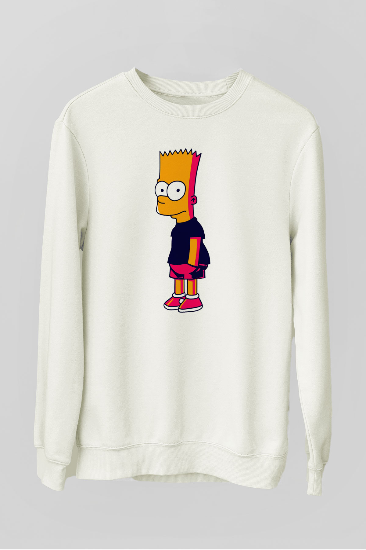 Simpsons Beyaz Unisex Sweatshirt