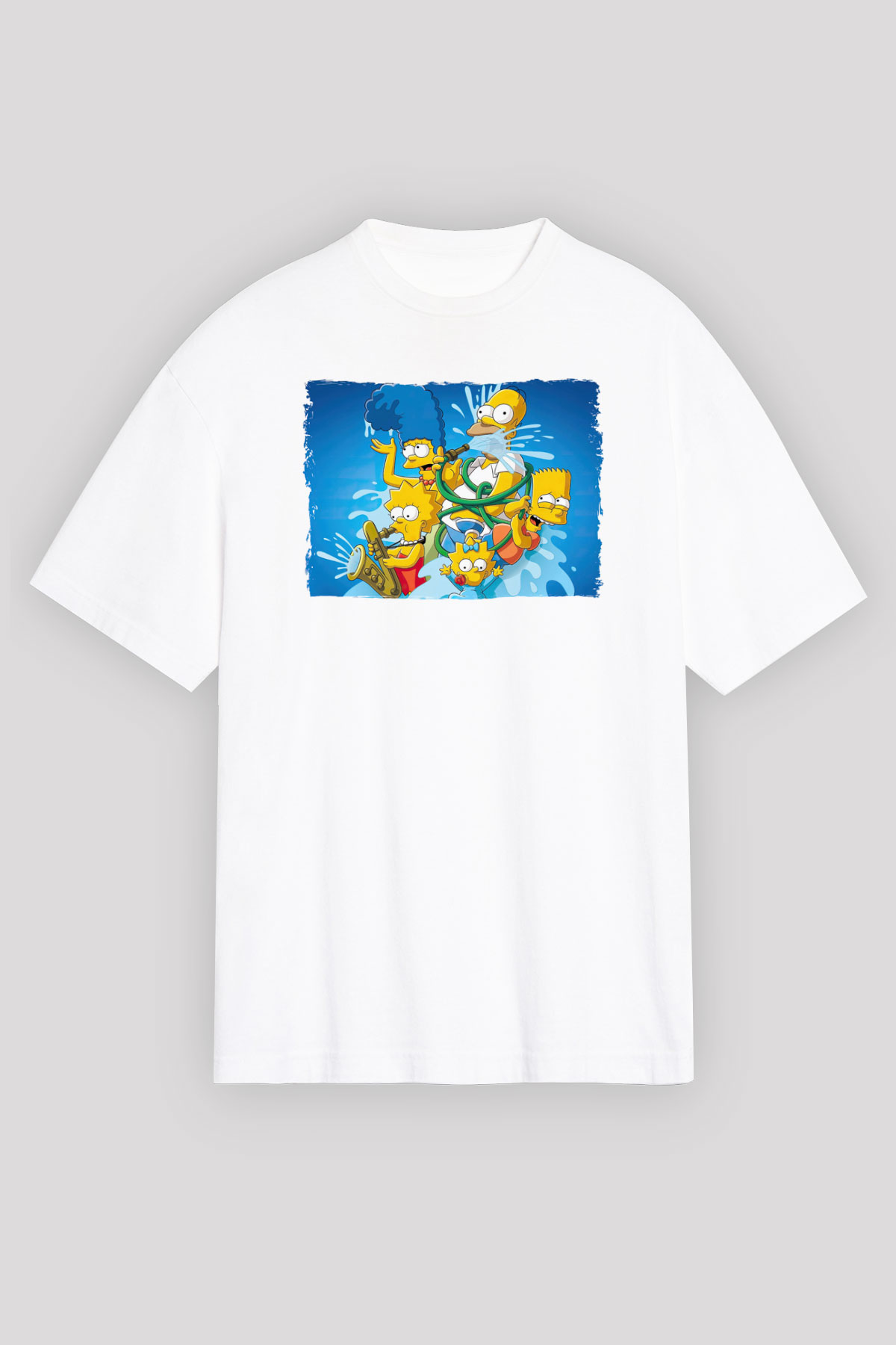 Simpsons Beyaz Oversize Tişört Oversize T-shirt