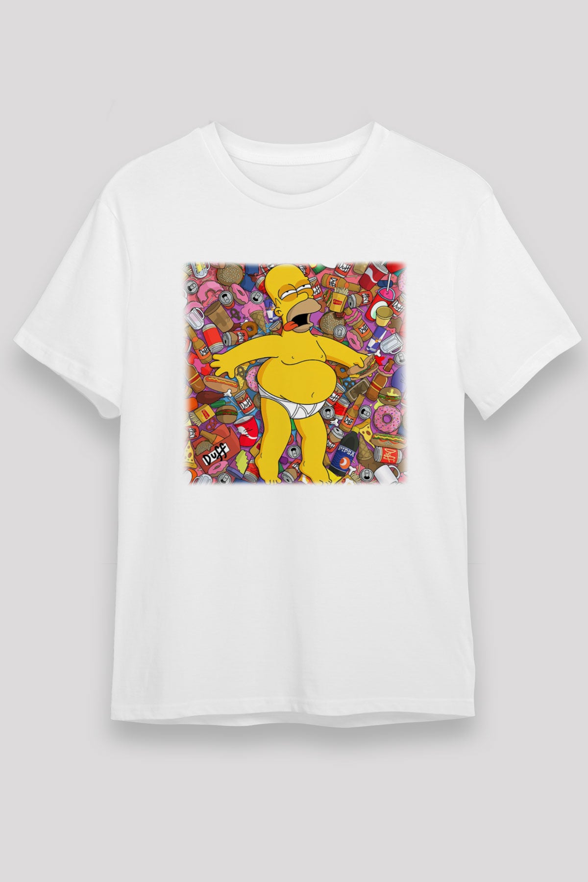 Simpsons Beyaz Unisex Tişört T-Shirt
