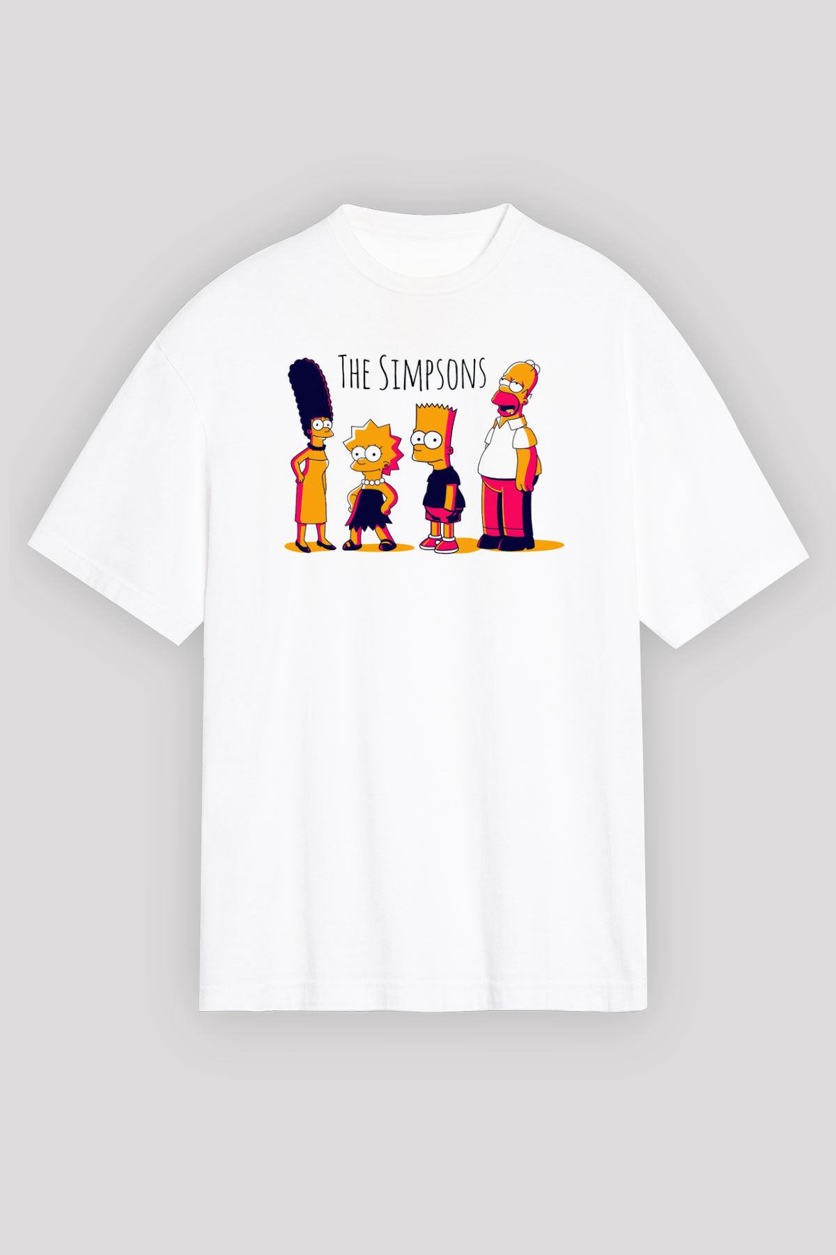 Simpsons Beyaz Oversize Tişört Oversize T-shirt